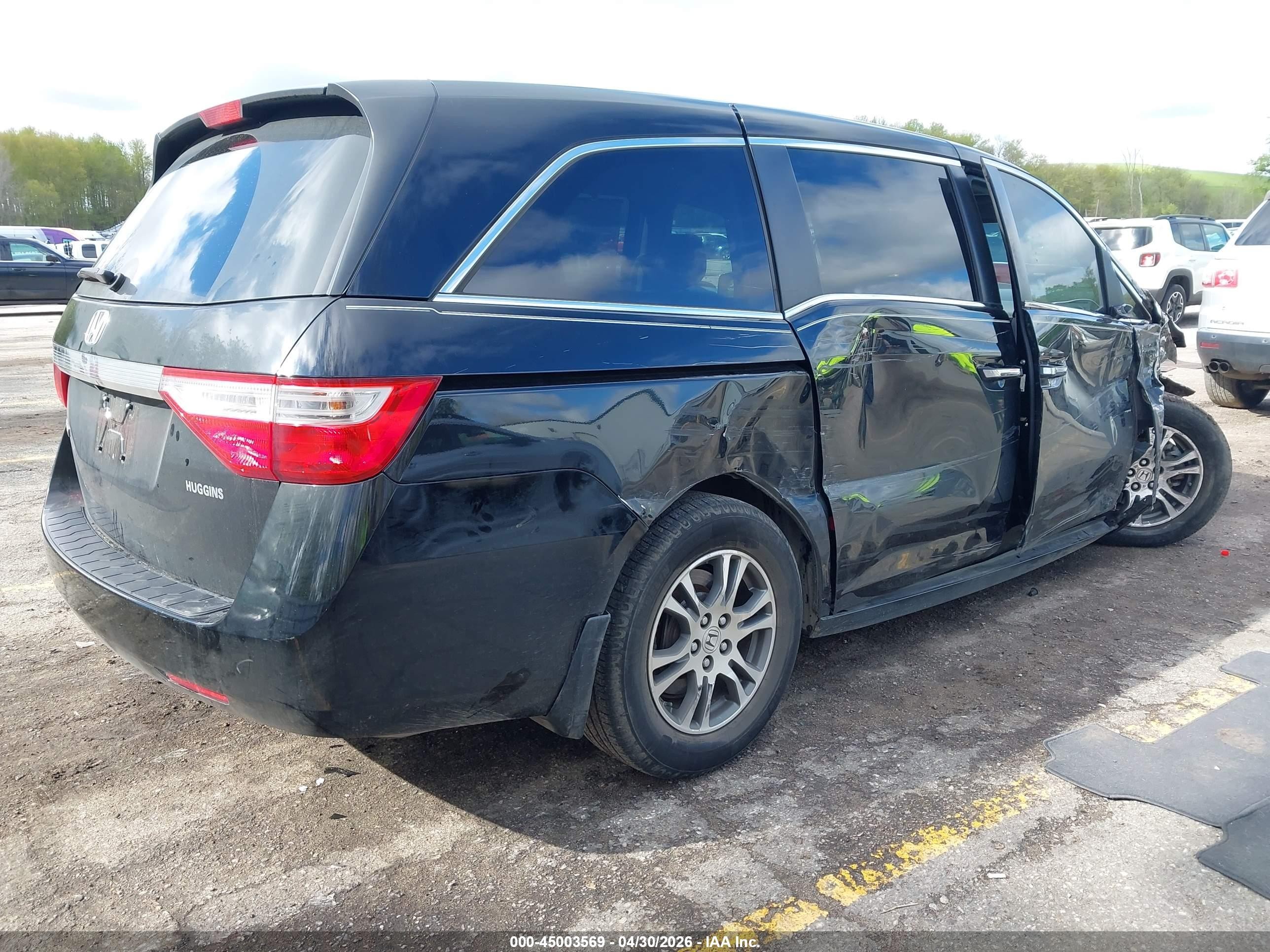 2013 Honda Odyssey Ex-l Черный vin: 5FNRL5H67DB057338