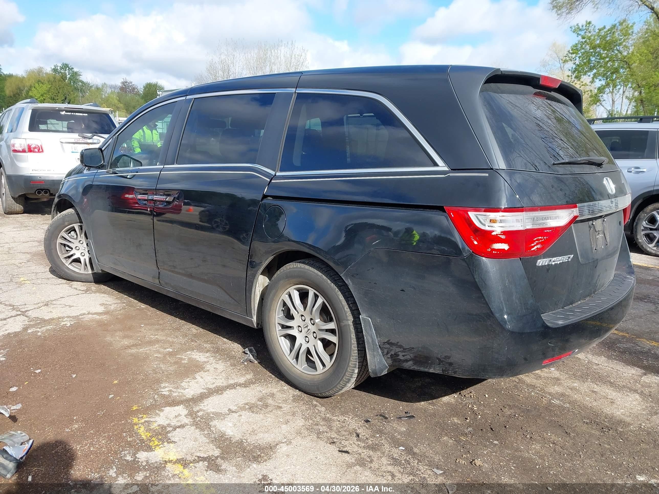 2013 Honda Odyssey Ex-l Черный vin: 5FNRL5H67DB057338
