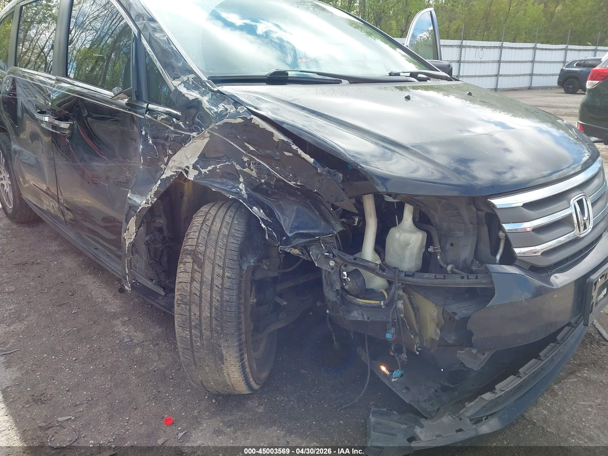 2013 Honda Odyssey Ex-l Черный vin: 5FNRL5H67DB057338