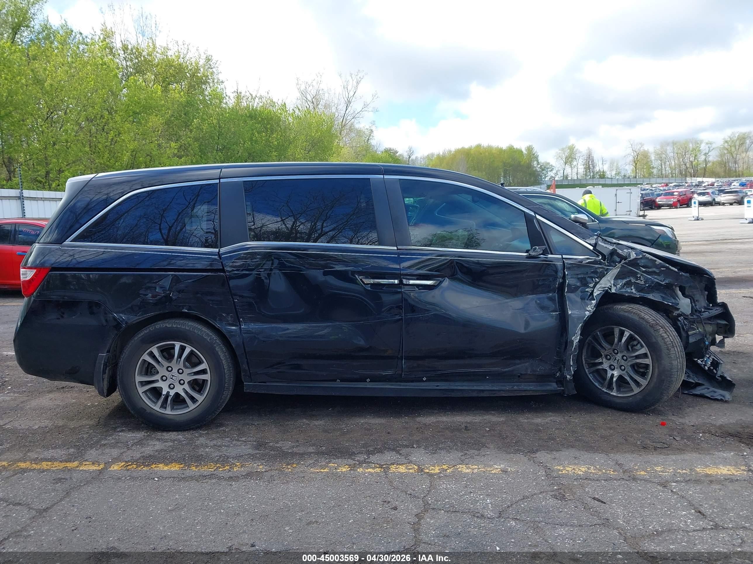 2013 Honda Odyssey Ex-l Черный vin: 5FNRL5H67DB057338