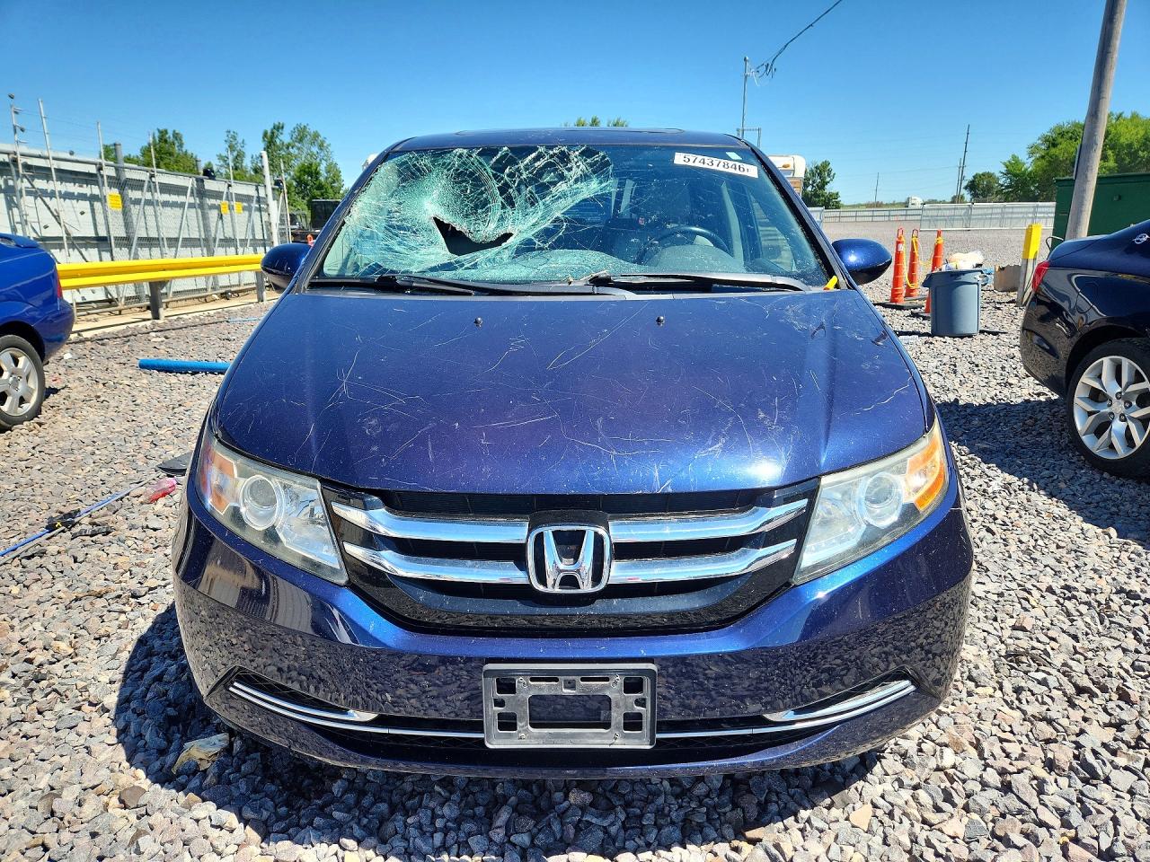 2014 Honda Odyssey Exl Blue vin: 5FNRL5H67EB022204