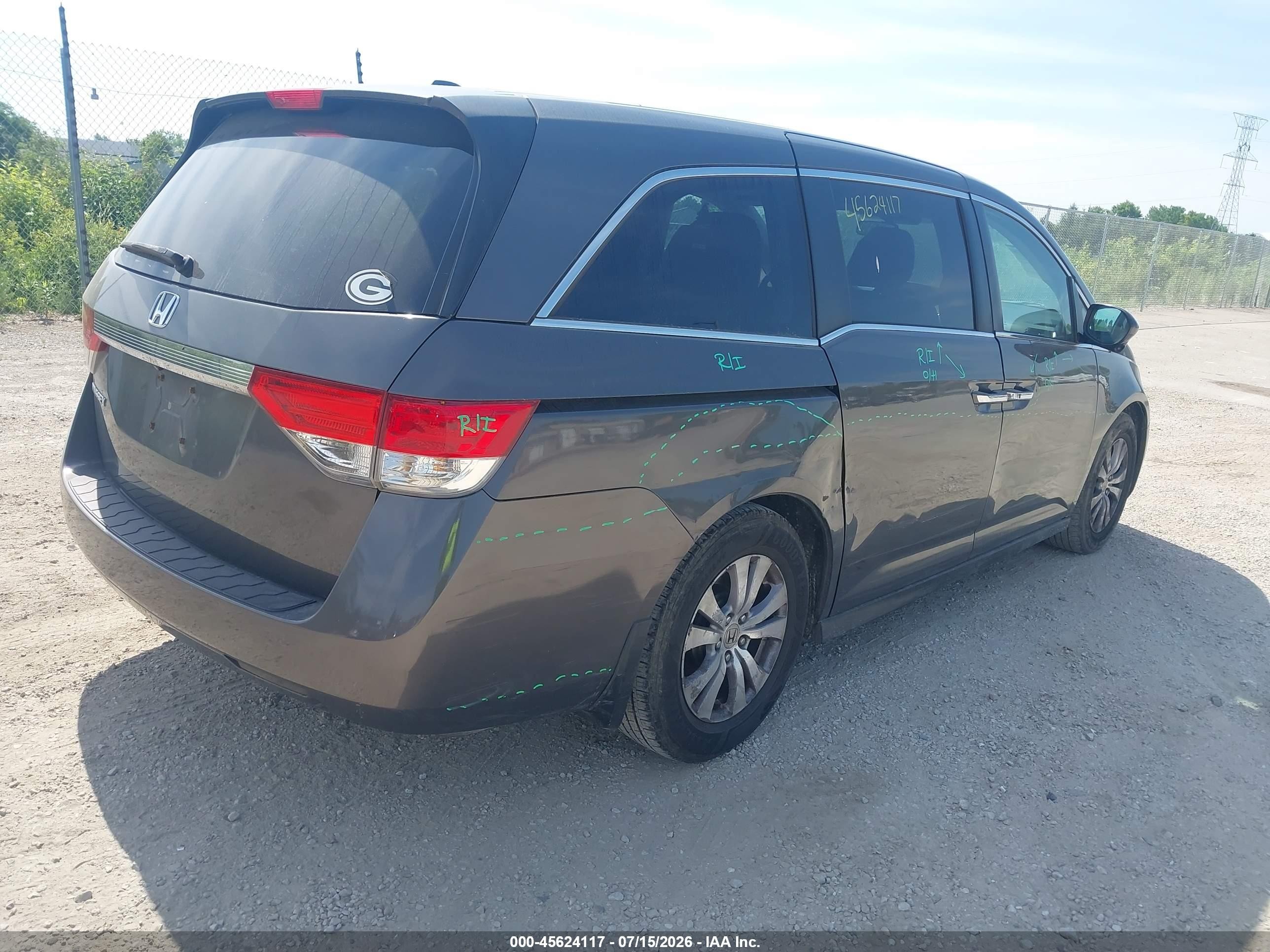2014 Honda Odyssey Ex-l Gray vin: 5FNRL5H67EB026348