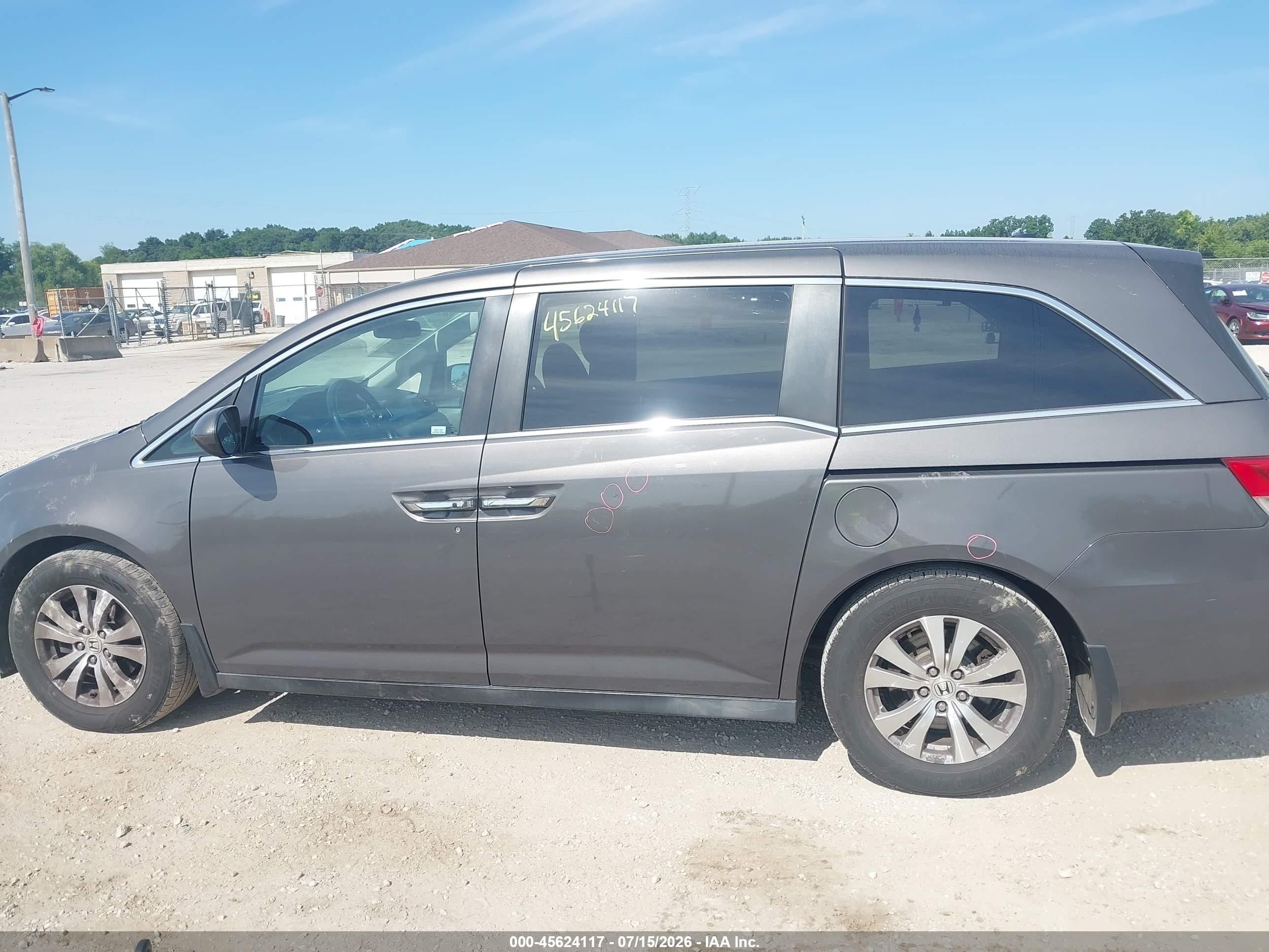 2014 Honda Odyssey Ex-l Gray vin: 5FNRL5H67EB026348