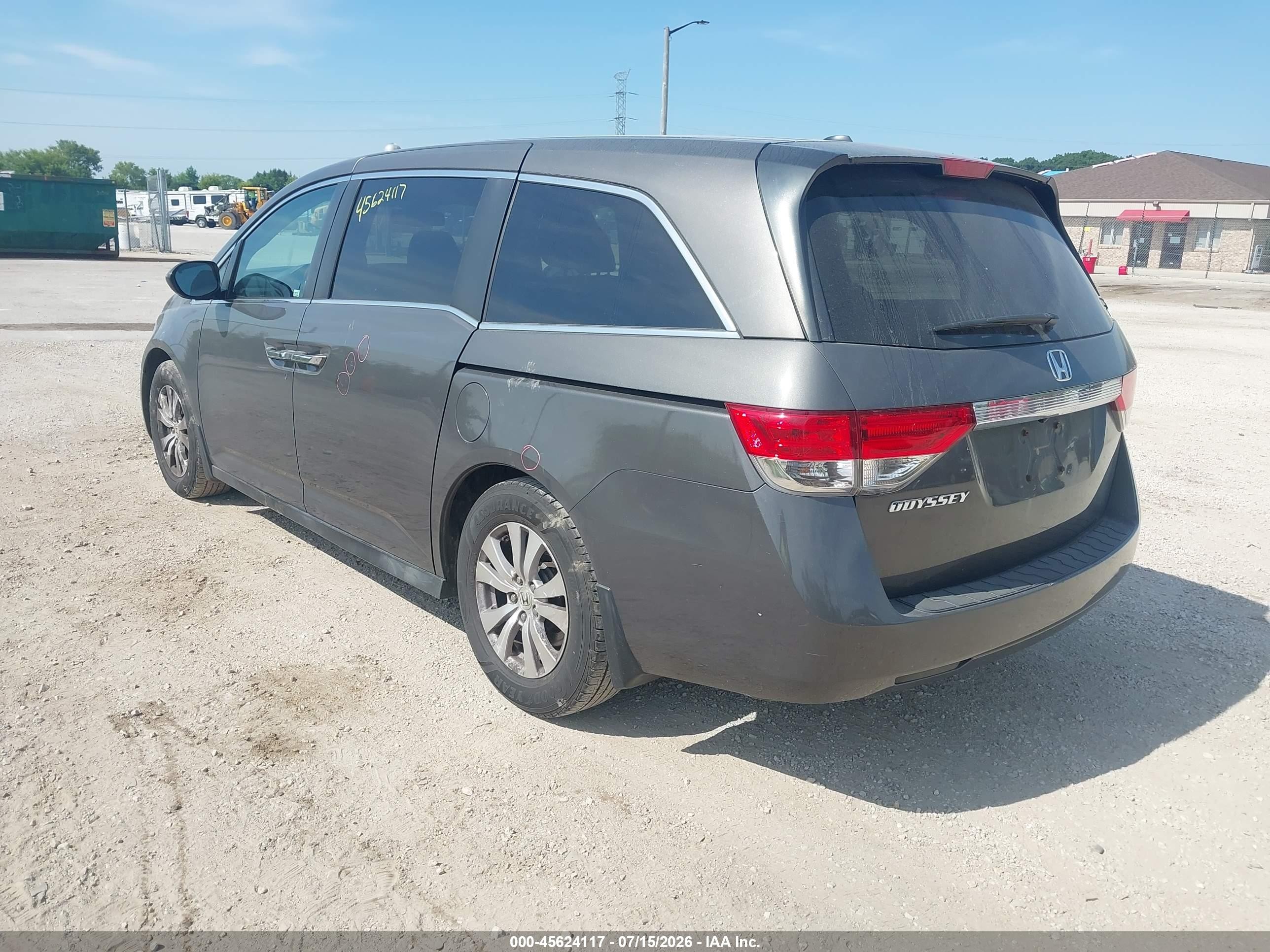 2014 Honda Odyssey Ex-l Gray vin: 5FNRL5H67EB026348
