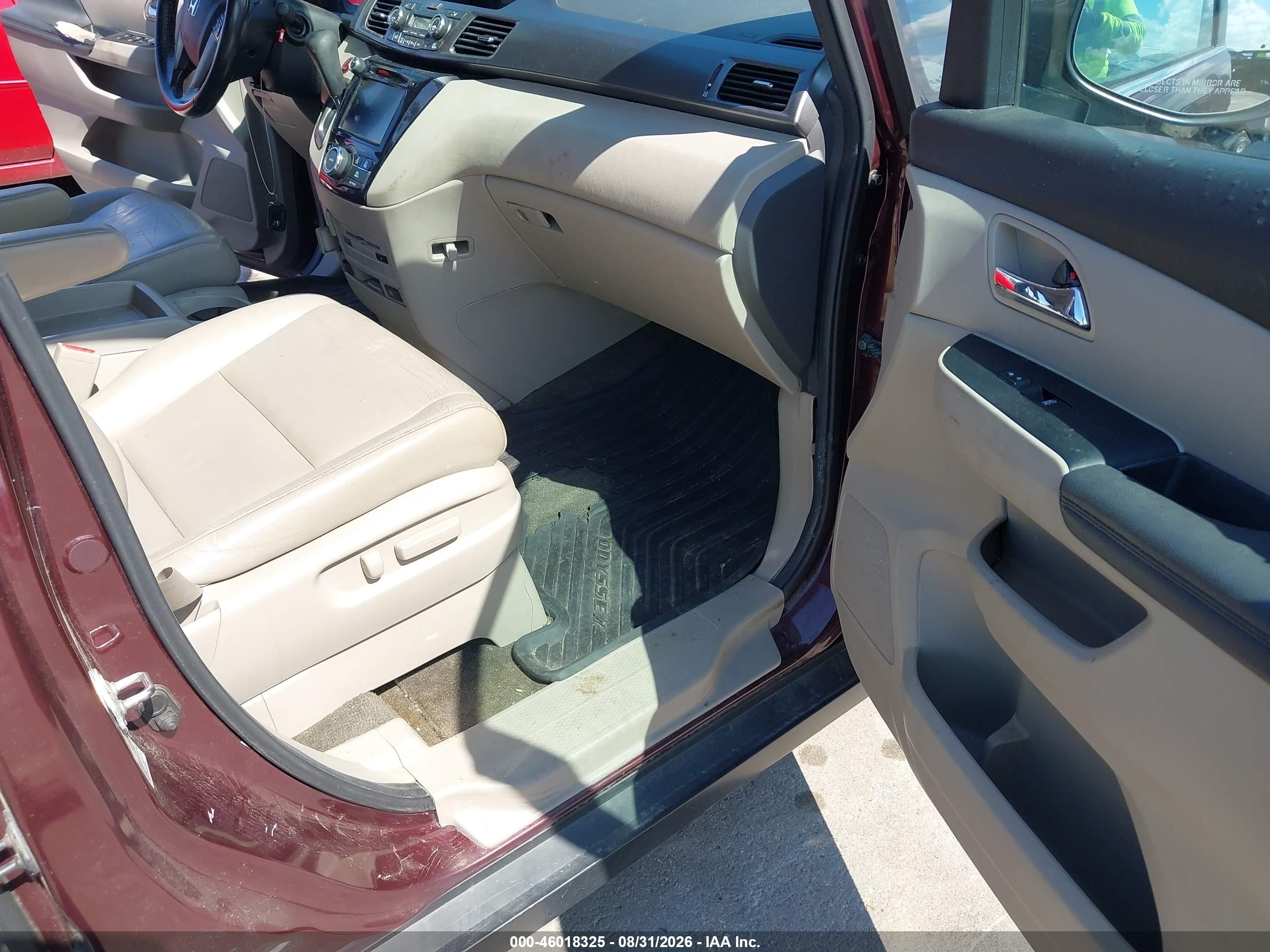2014 Honda Odyssey Ex-l Burgundy vin: 5FNRL5H67EB038838