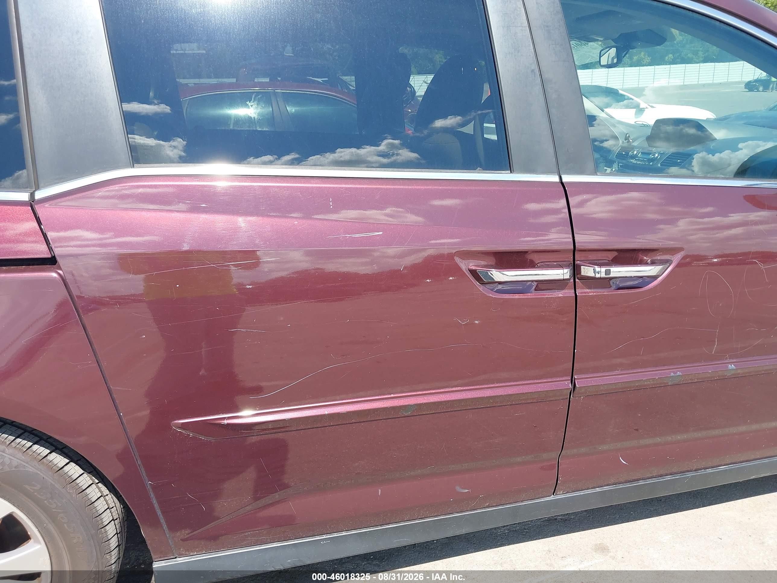 2014 Honda Odyssey Ex-l Burgundy vin: 5FNRL5H67EB038838