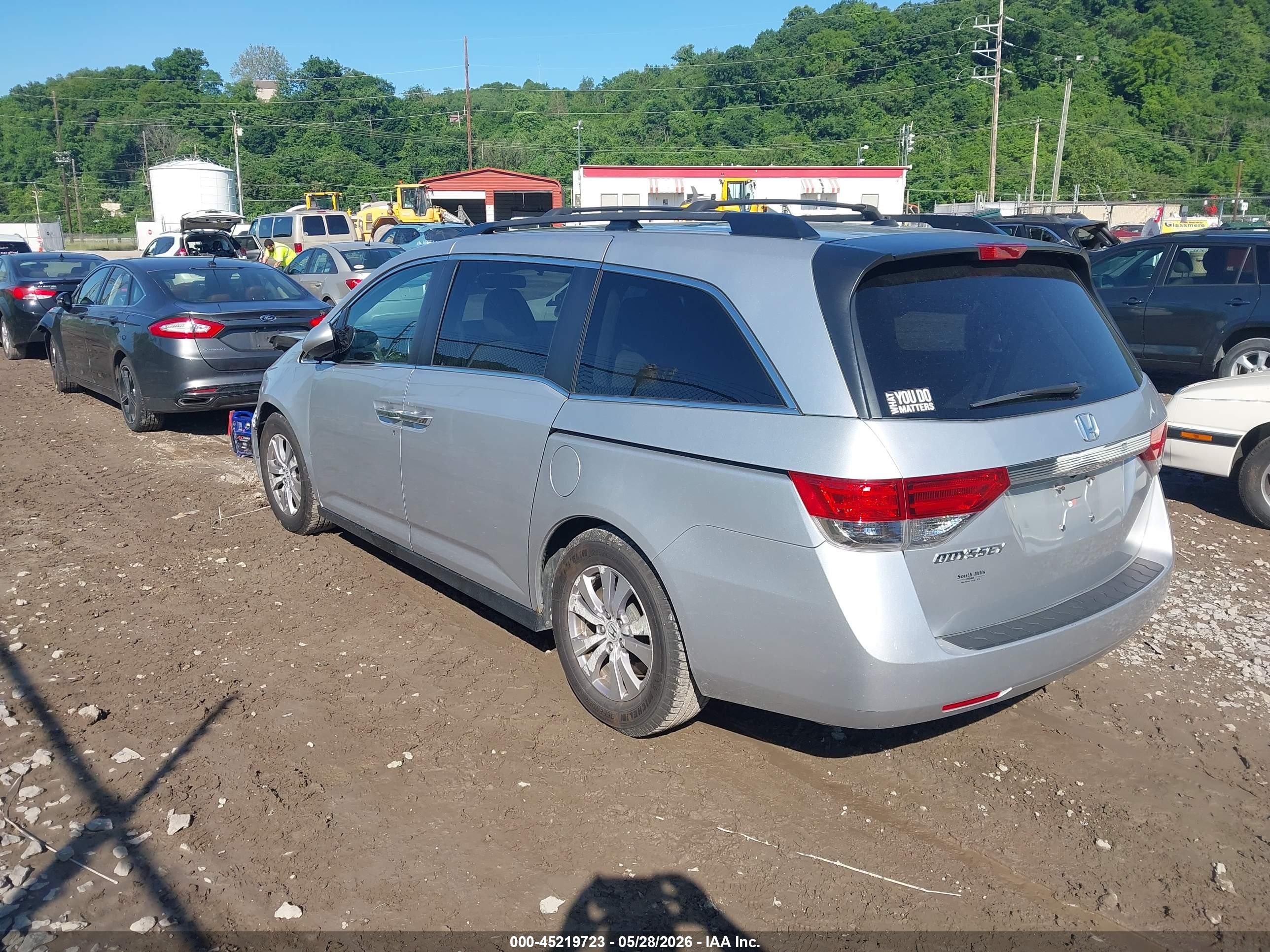 2014 Honda Odyssey Ex-l Silver vin: 5FNRL5H67EB039259