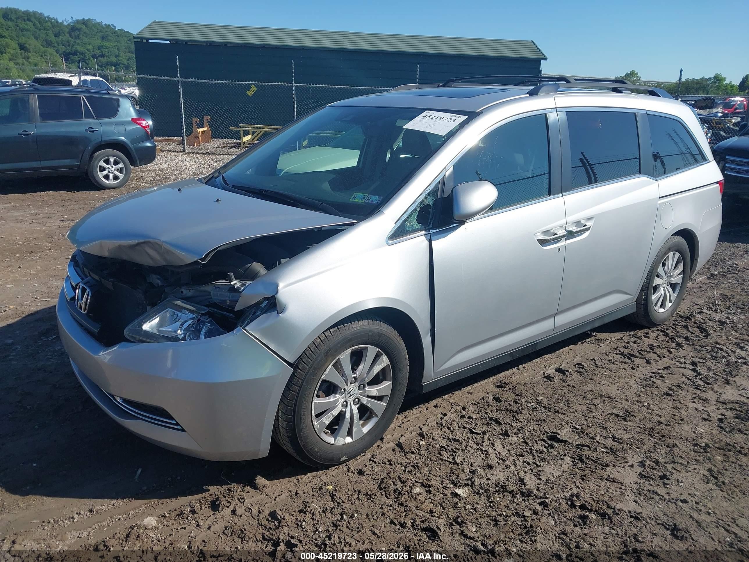 2014 Honda Odyssey Ex-l Silver vin: 5FNRL5H67EB039259