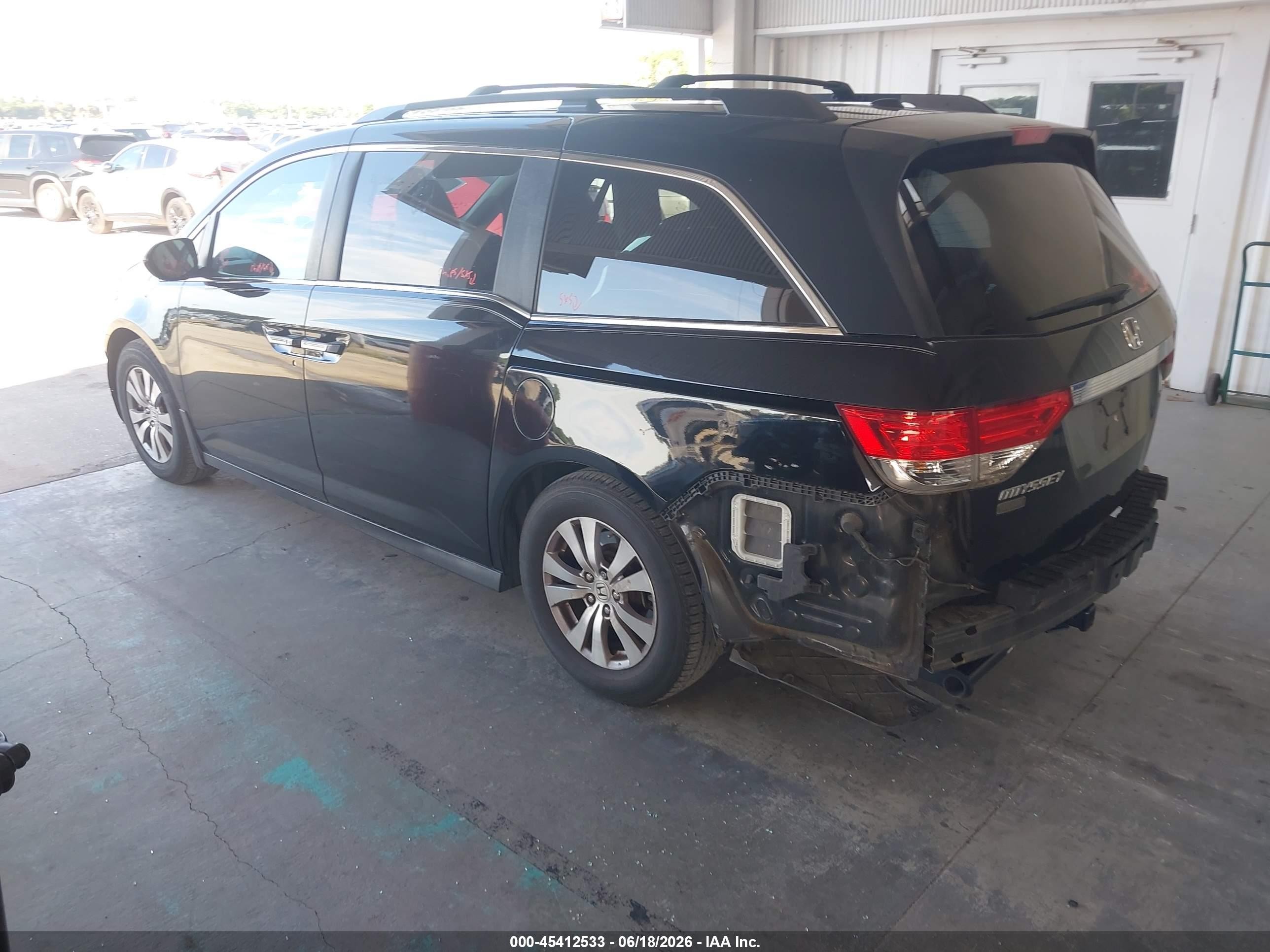 2014 Honda Odyssey Ex-l Black vin: 5FNRL5H67EB039911