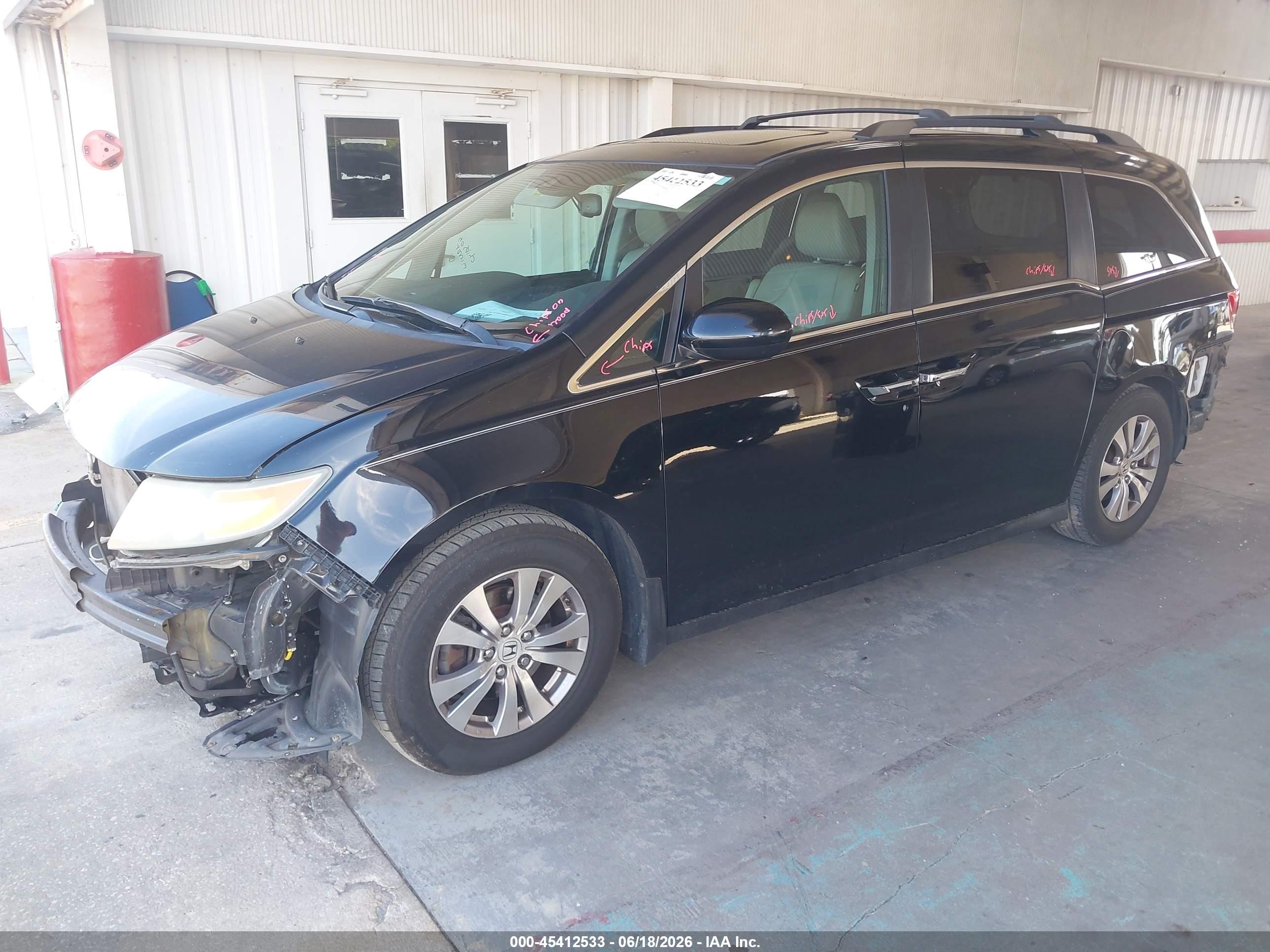 2014 Honda Odyssey Ex-l Black vin: 5FNRL5H67EB039911