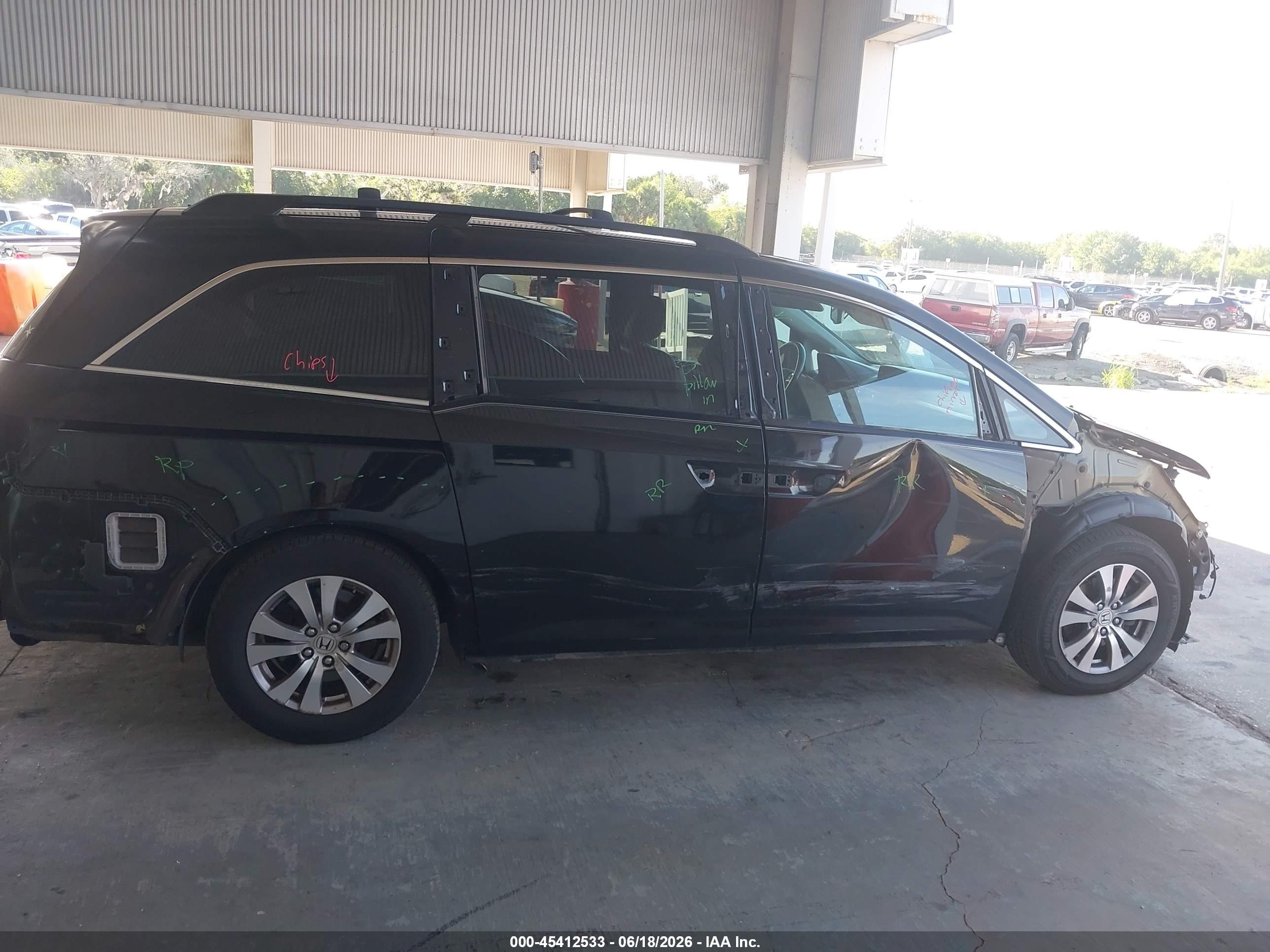 2014 Honda Odyssey Ex-l Black vin: 5FNRL5H67EB039911