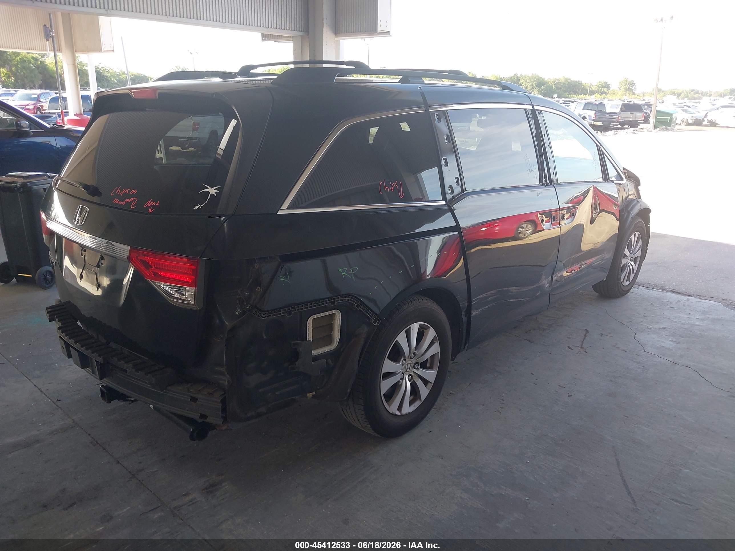 2014 Honda Odyssey Ex-l Black vin: 5FNRL5H67EB039911