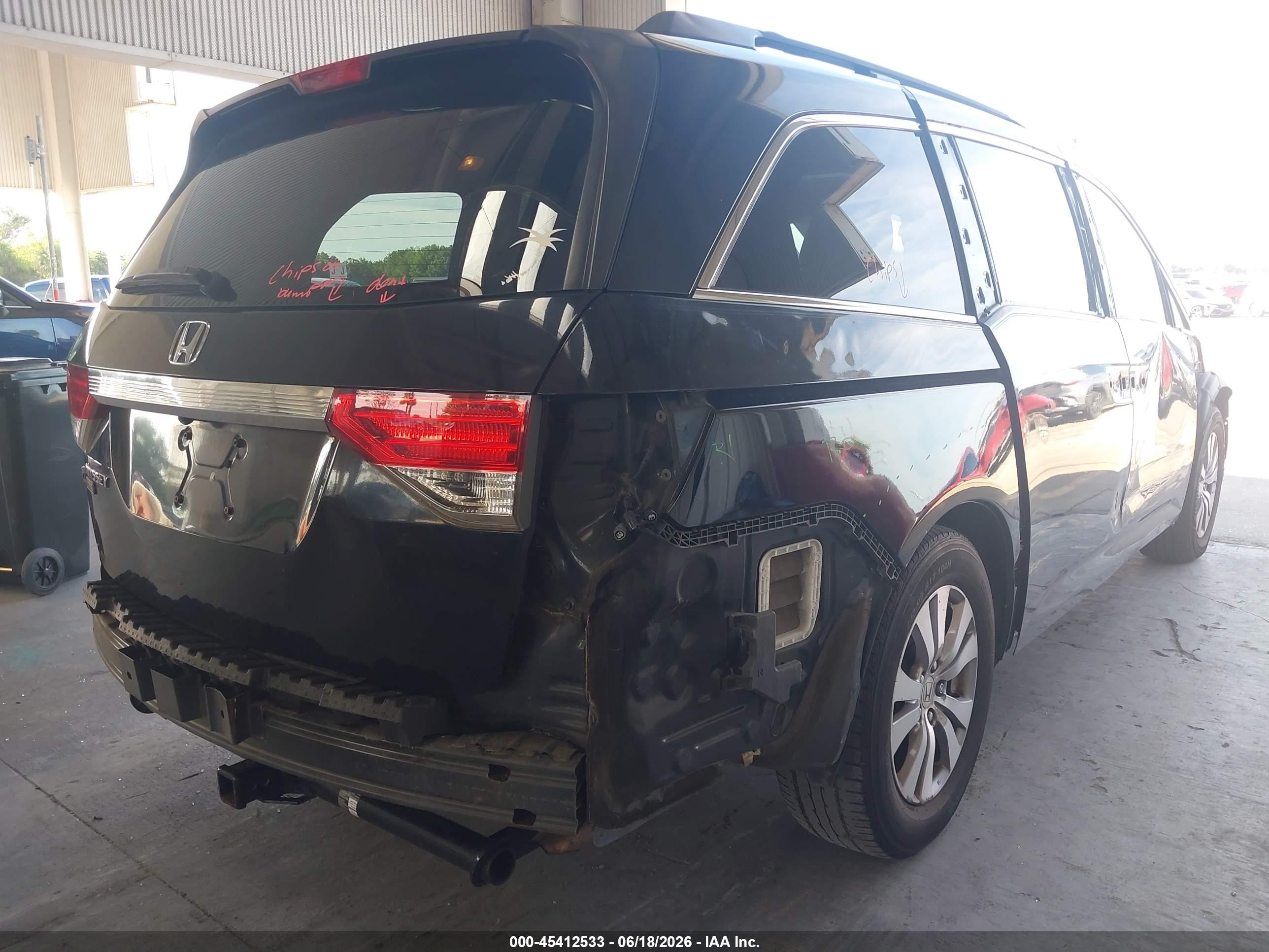 2014 Honda Odyssey Ex-l Black vin: 5FNRL5H67EB039911
