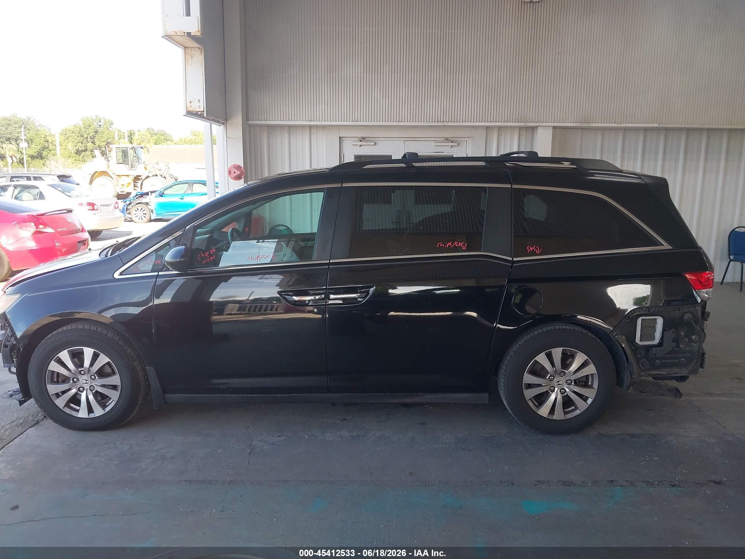 2014 Honda Odyssey Ex-l Black vin: 5FNRL5H67EB039911