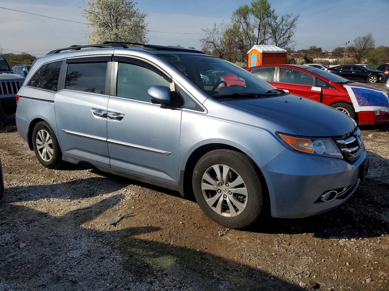 2014 Honda Odyssey Exl Blue vin: 5FNRL5H67EB040492