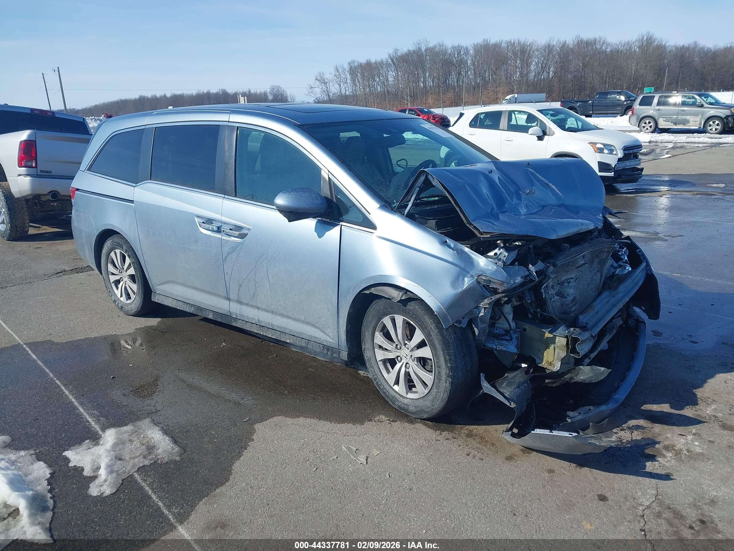2014 Honda Odyssey Ex-l Синий vin: 5FNRL5H67EB042579