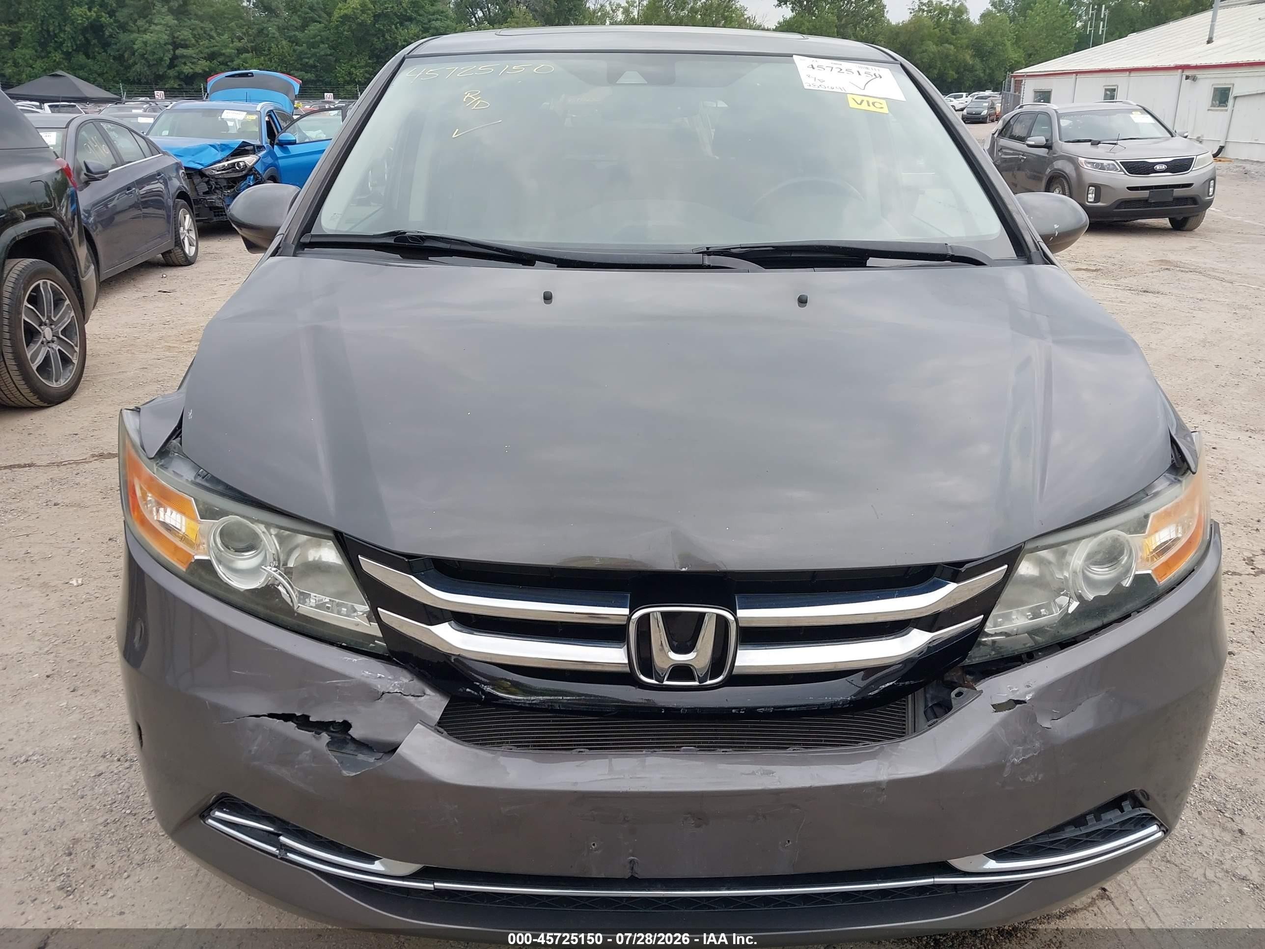 2014 Honda Odyssey Ex-l Gray vin: 5FNRL5H67EB045093