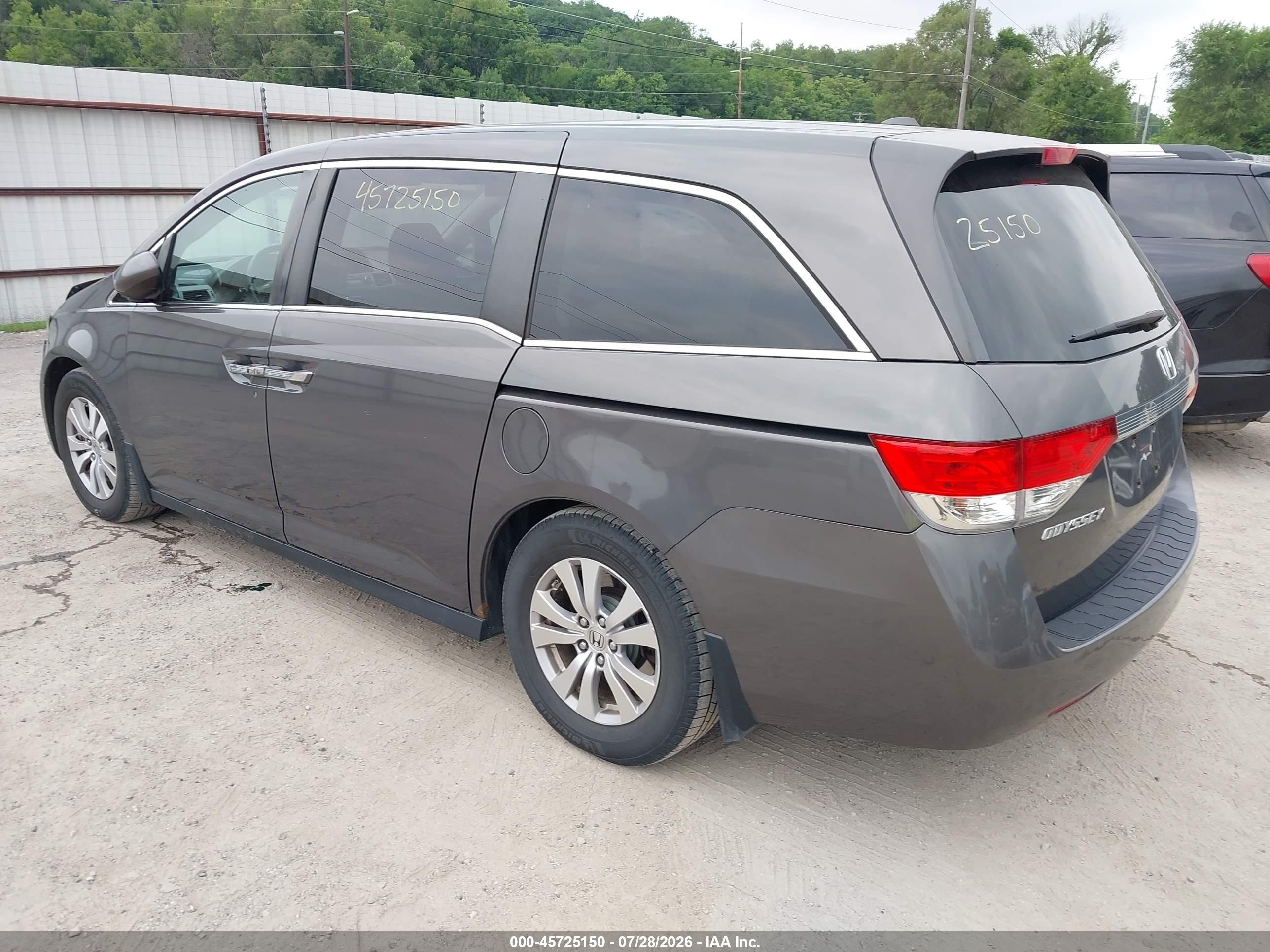 2014 Honda Odyssey Ex-l Gray vin: 5FNRL5H67EB045093