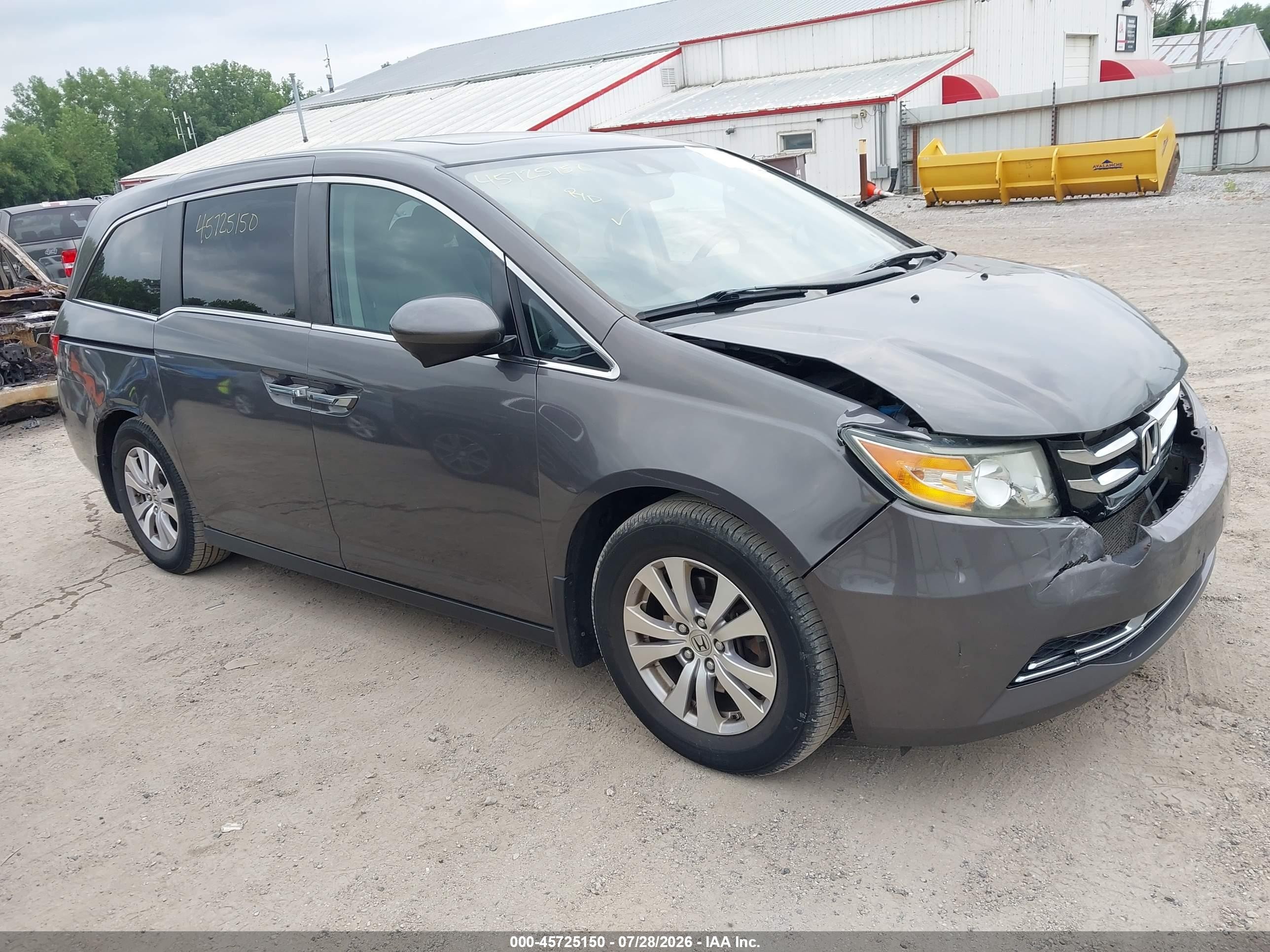 2014 Honda Odyssey Ex-l Gray vin: 5FNRL5H67EB045093