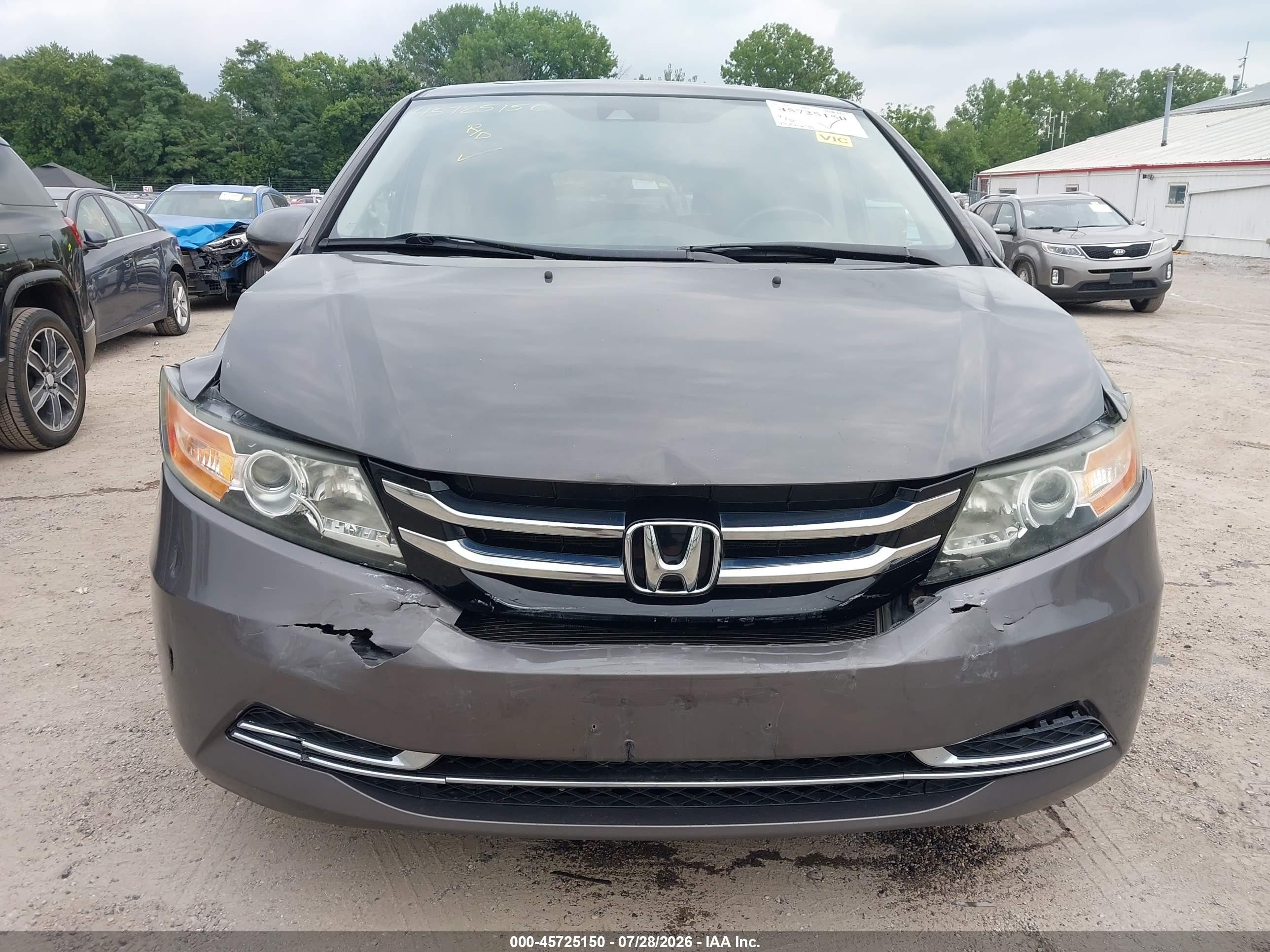 2014 Honda Odyssey Ex-l Gray vin: 5FNRL5H67EB045093