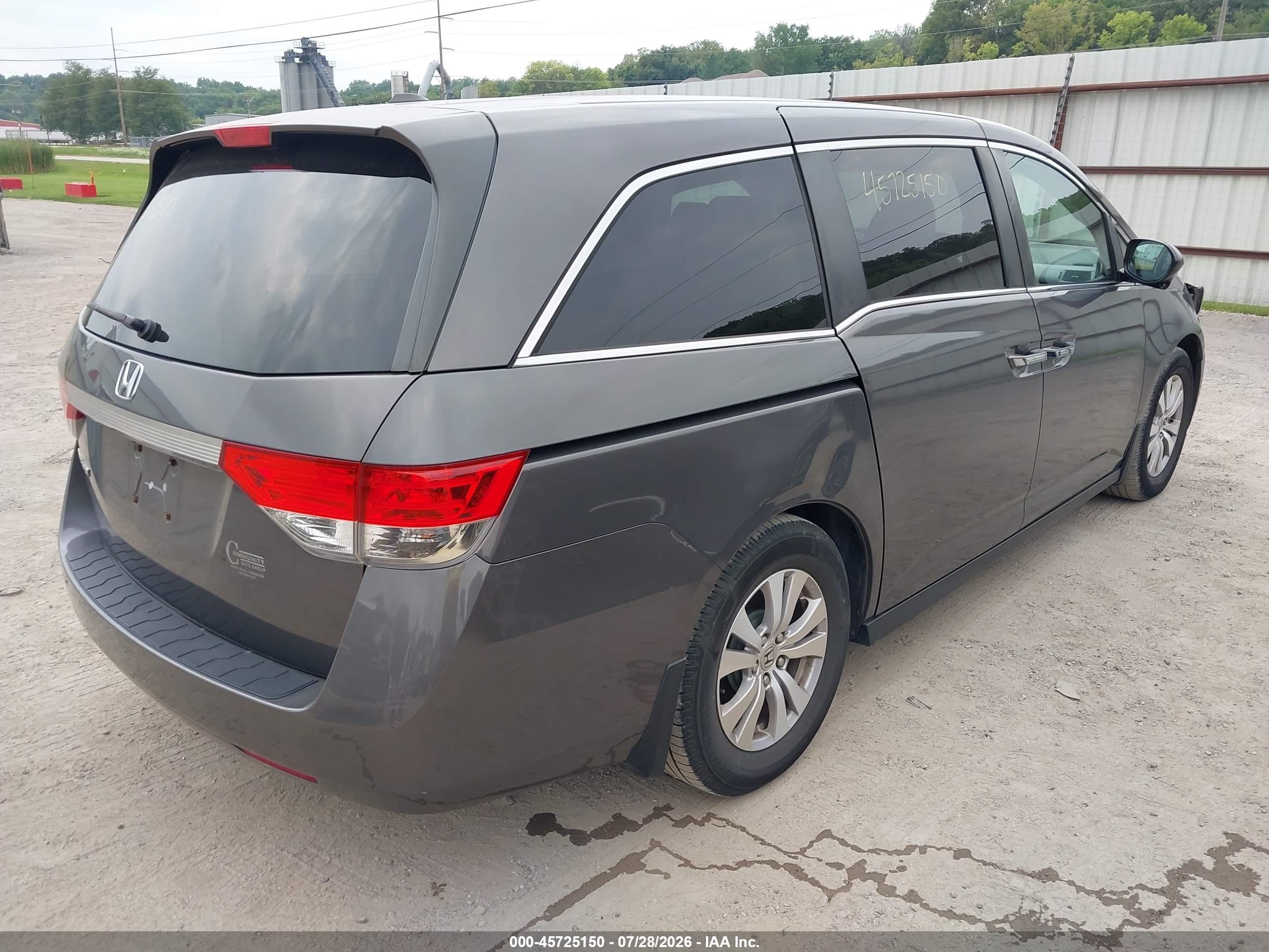 2014 Honda Odyssey Ex-l Gray vin: 5FNRL5H67EB045093