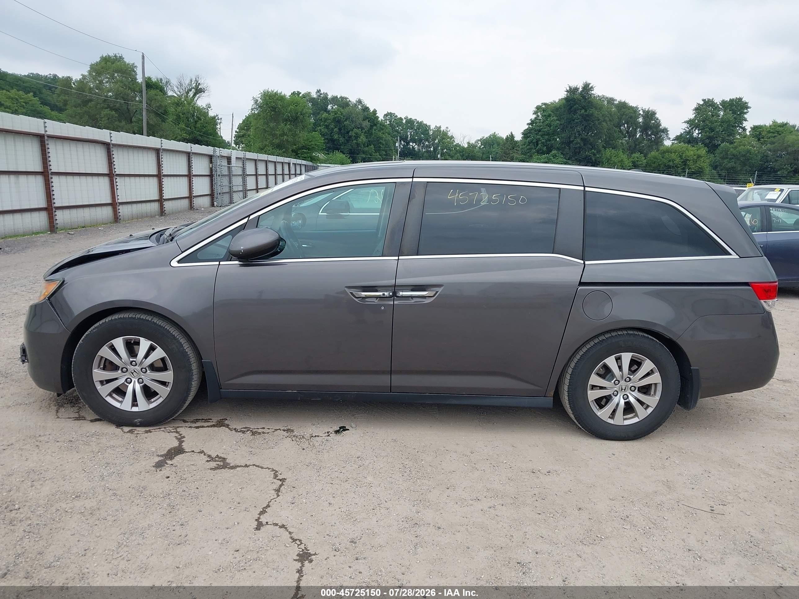 2014 Honda Odyssey Ex-l Gray vin: 5FNRL5H67EB045093