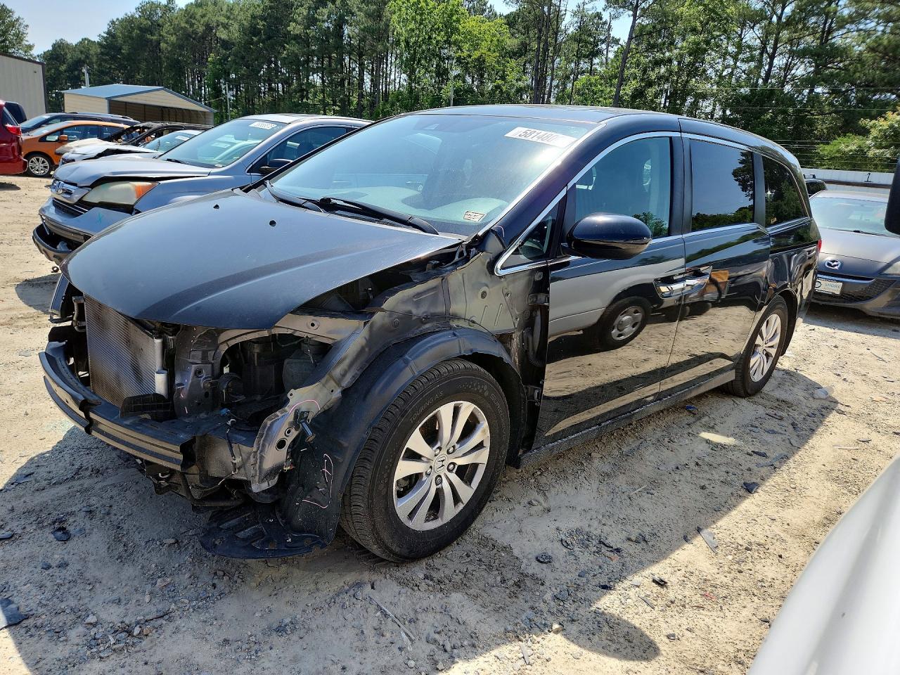 2014 Honda Odyssey Exl Black vin: 5FNRL5H67EB058913