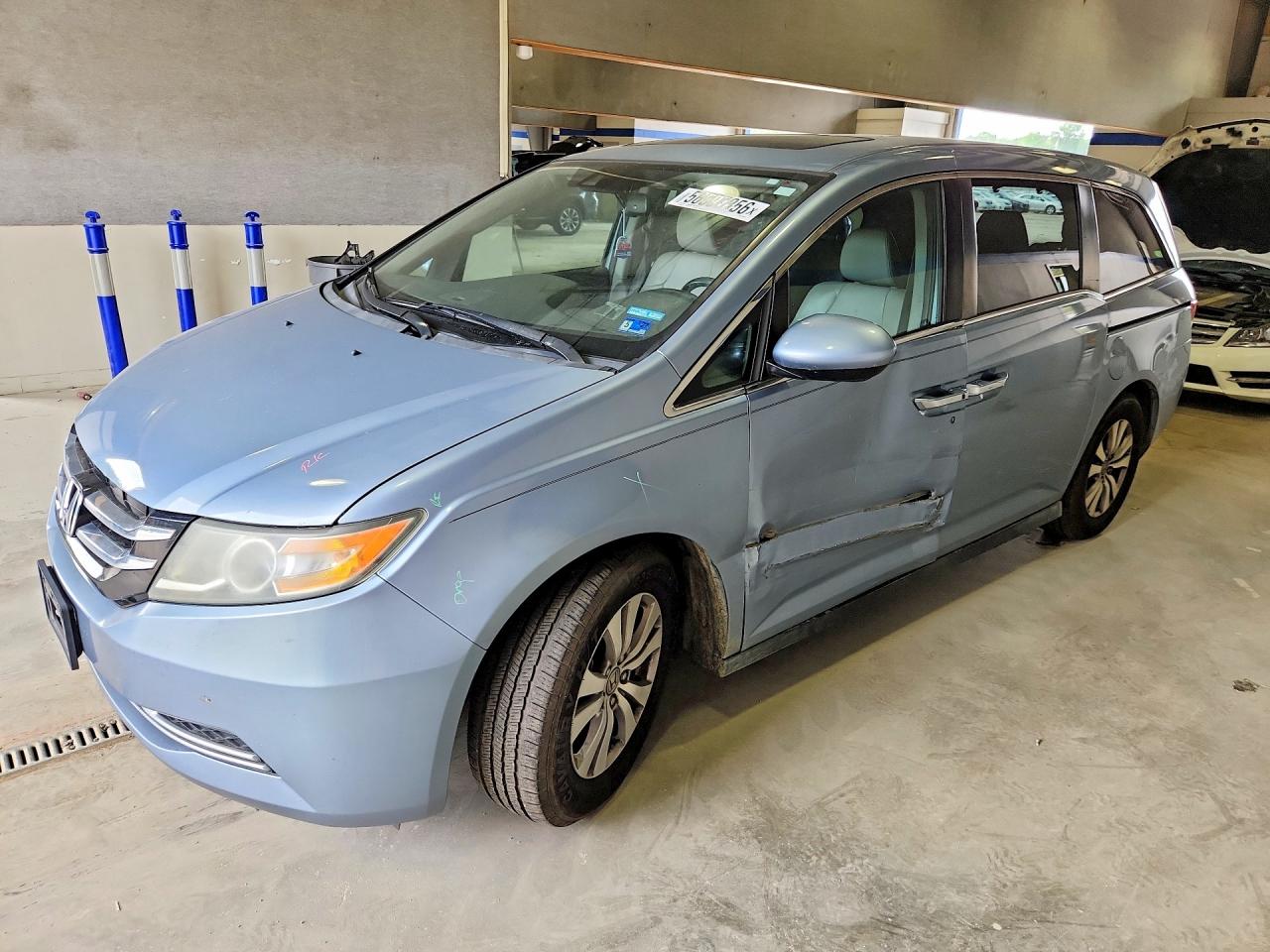 2014 Honda Odyssey Exl Blue vin: 5FNRL5H67EB068194