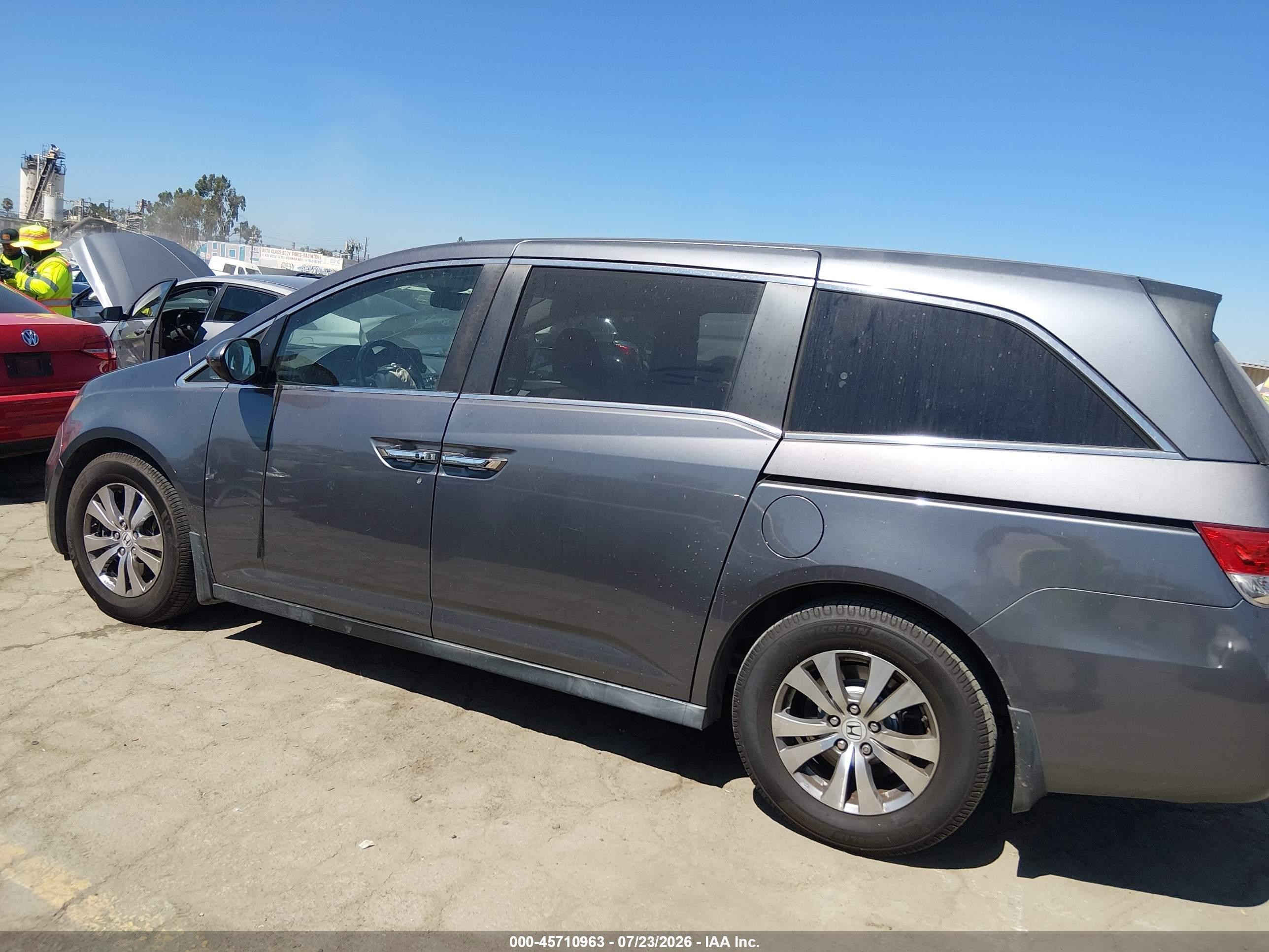 2014 Honda Odyssey Ex-l Gray vin: 5FNRL5H67EB080300