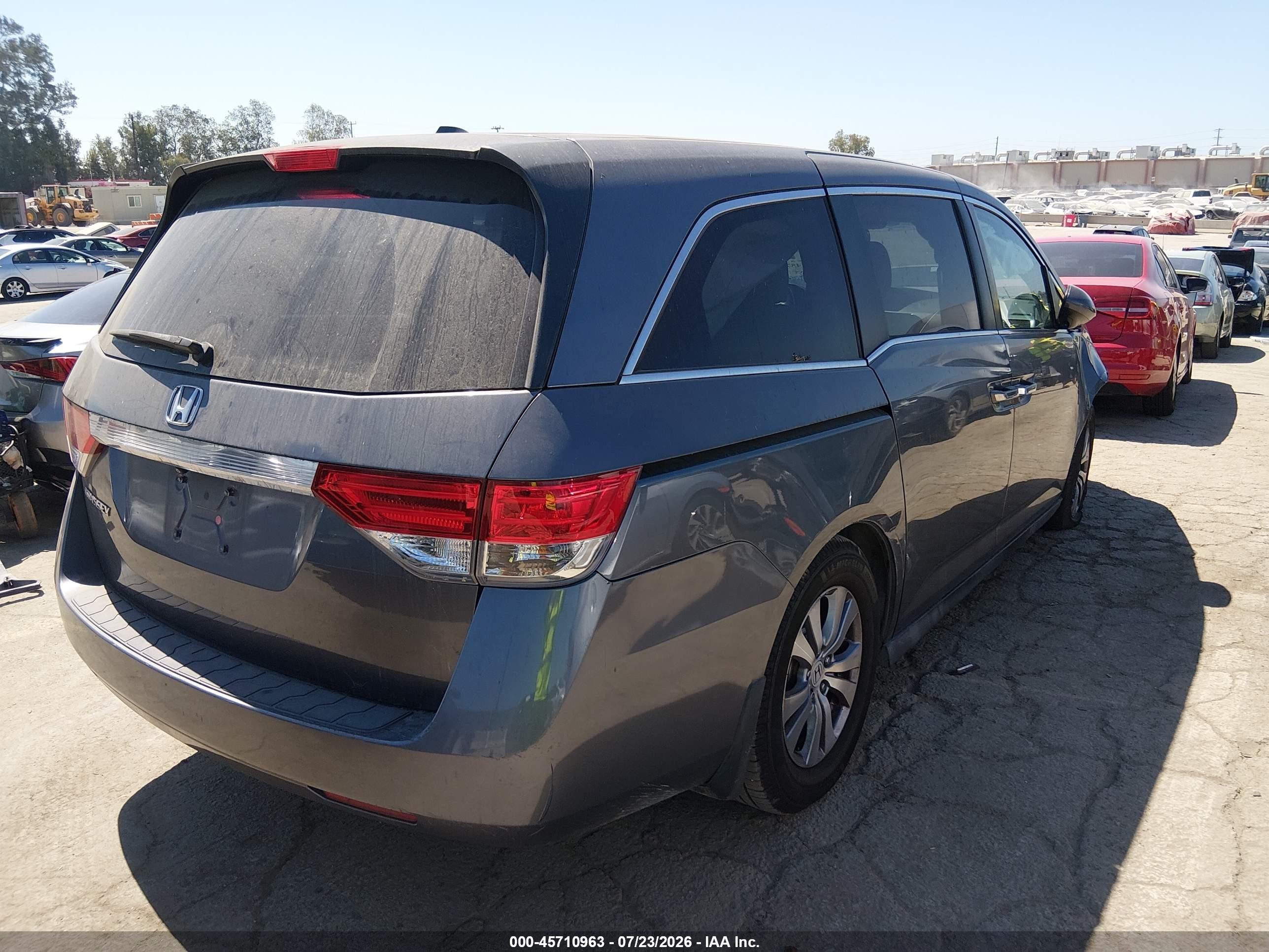 2014 Honda Odyssey Ex-l Gray vin: 5FNRL5H67EB080300