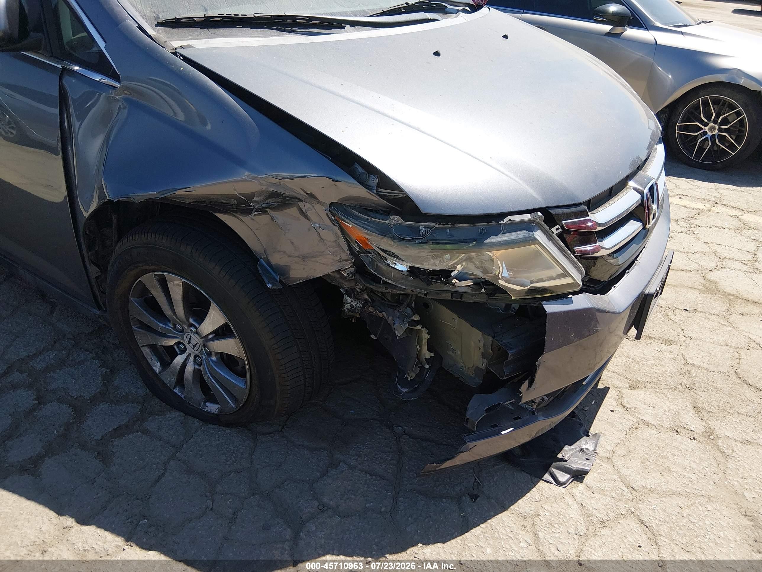 2014 Honda Odyssey Ex-l Gray vin: 5FNRL5H67EB080300