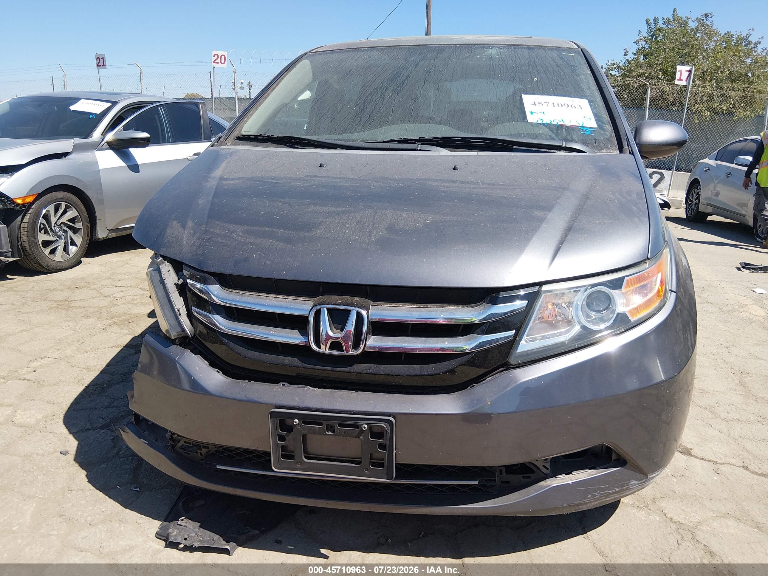 2014 Honda Odyssey Ex-l Gray vin: 5FNRL5H67EB080300