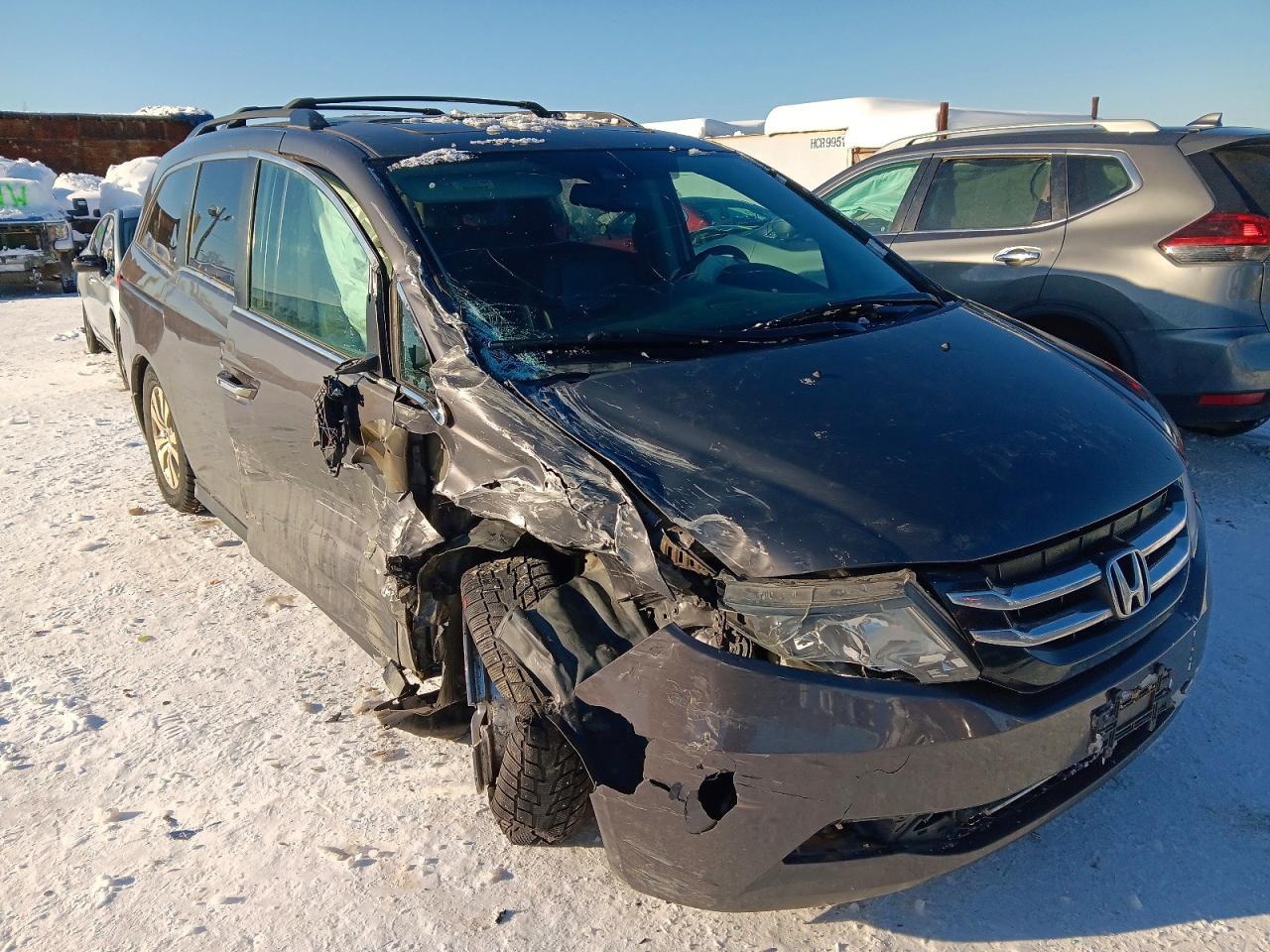 2014 Honda Odyssey Exl Gray vin: 5FNRL5H67EB088638