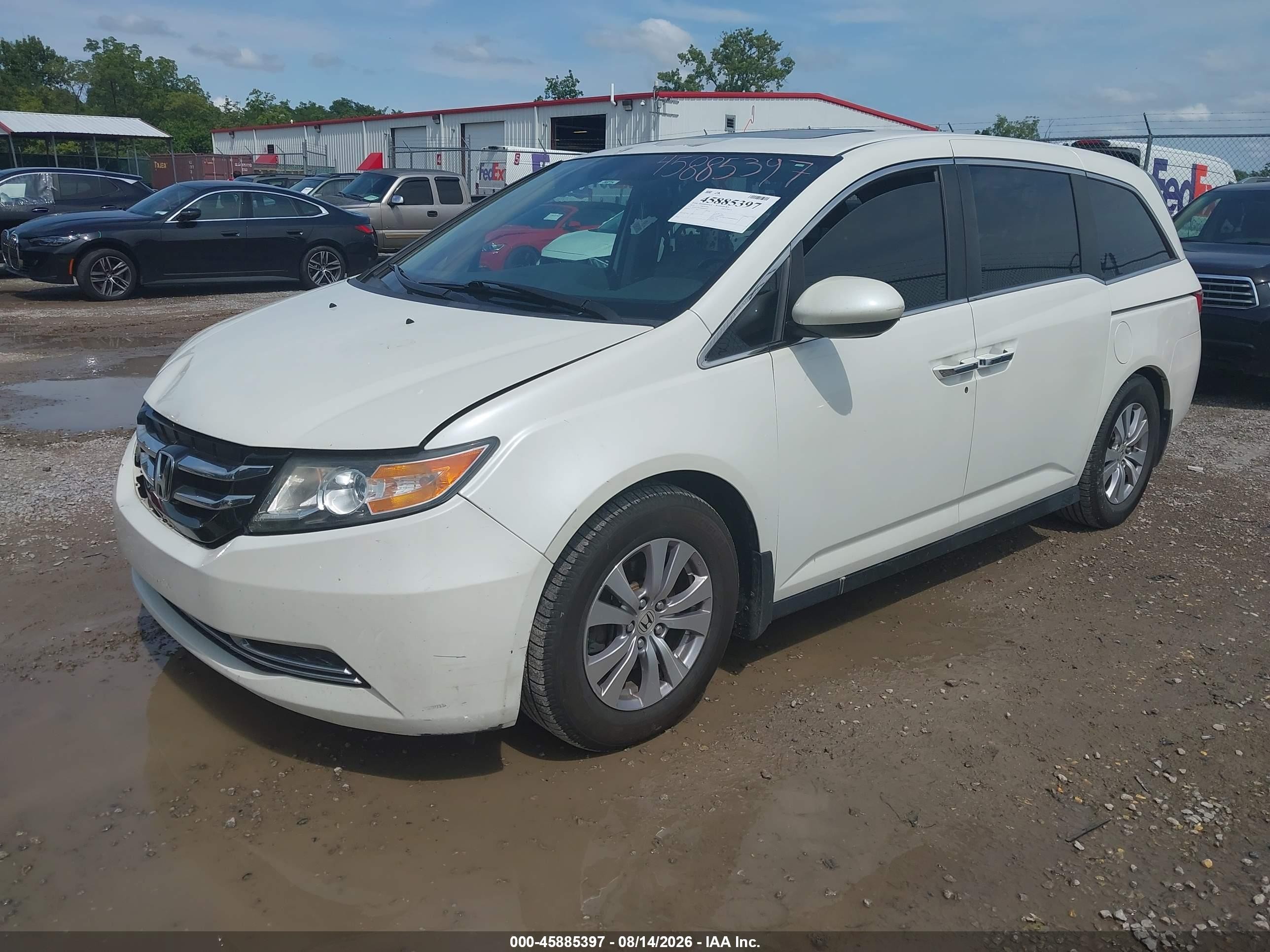 2014 Honda Odyssey Ex-l White vin: 5FNRL5H67EB088932