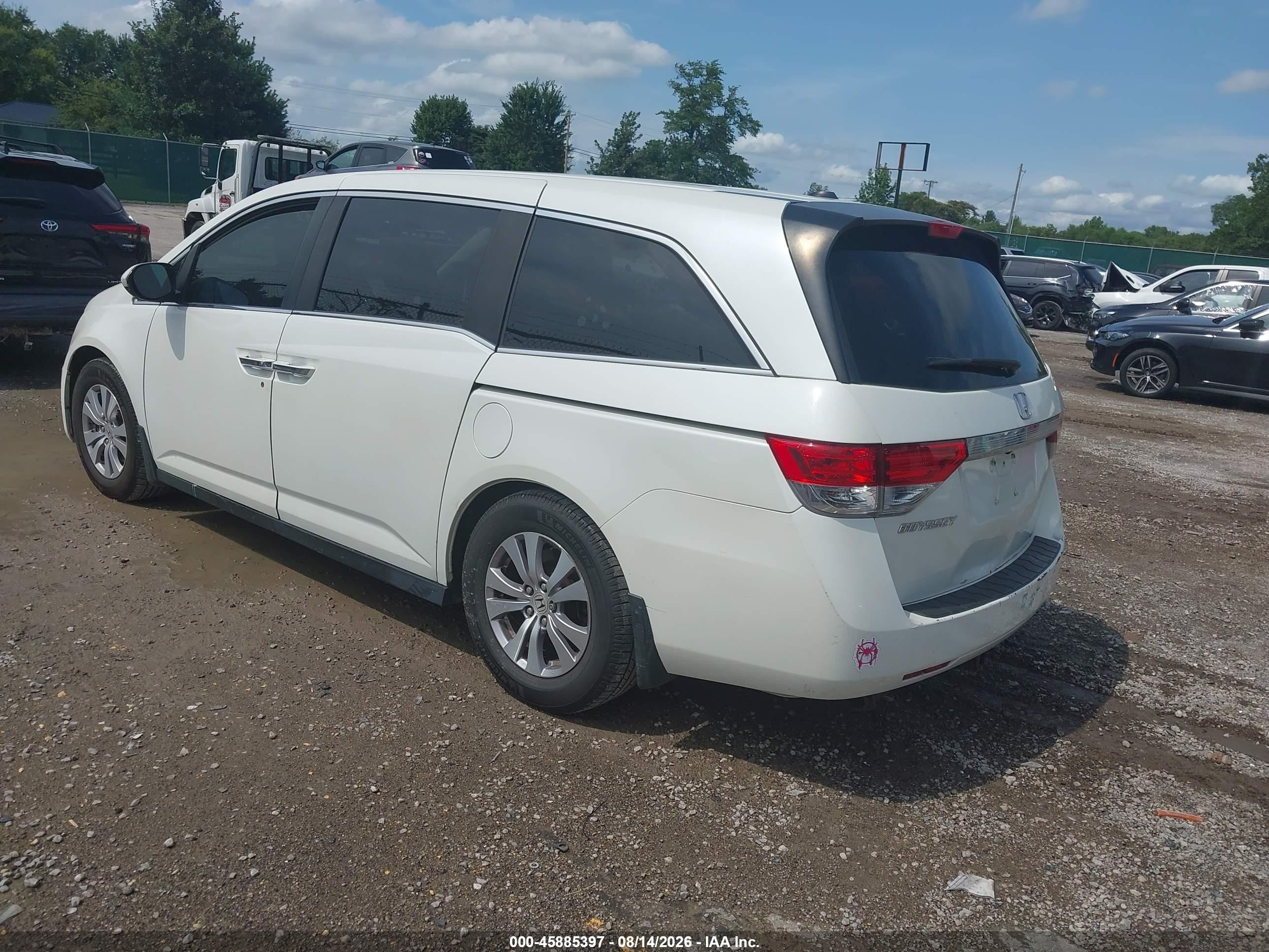 2014 Honda Odyssey Ex-l White vin: 5FNRL5H67EB088932