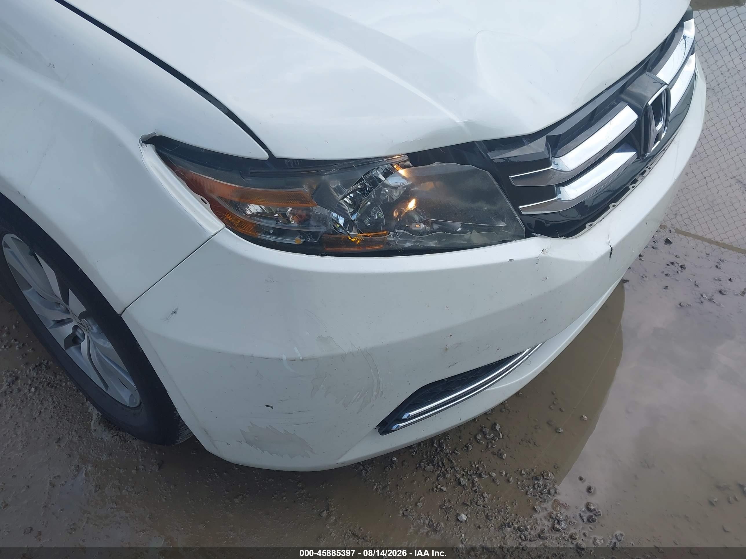 2014 Honda Odyssey Ex-l White vin: 5FNRL5H67EB088932