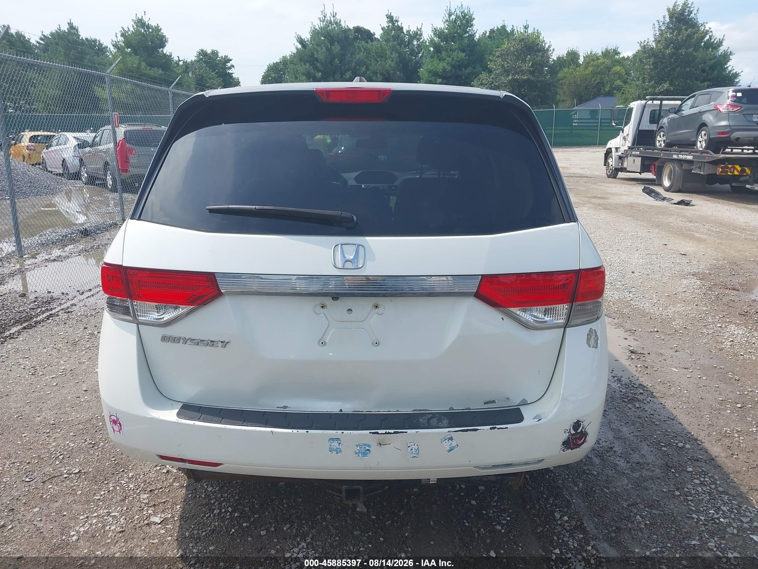 2014 Honda Odyssey Ex-l White vin: 5FNRL5H67EB088932