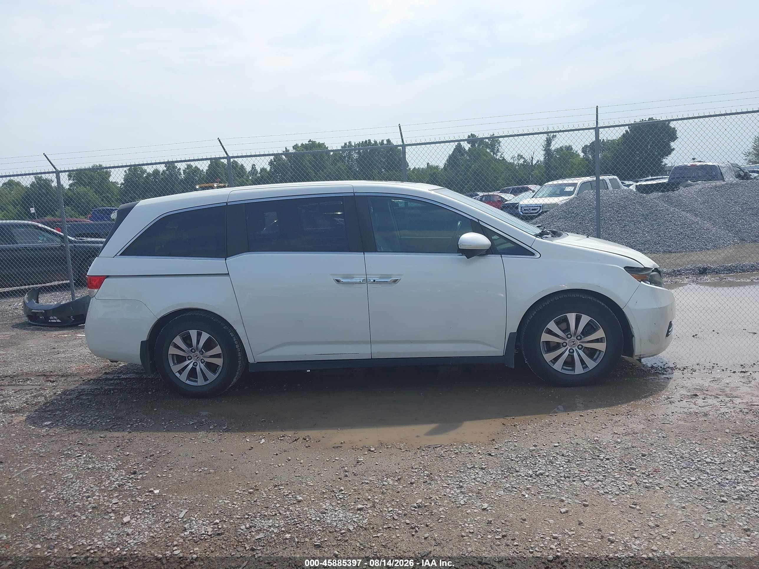 2014 Honda Odyssey Ex-l White vin: 5FNRL5H67EB088932