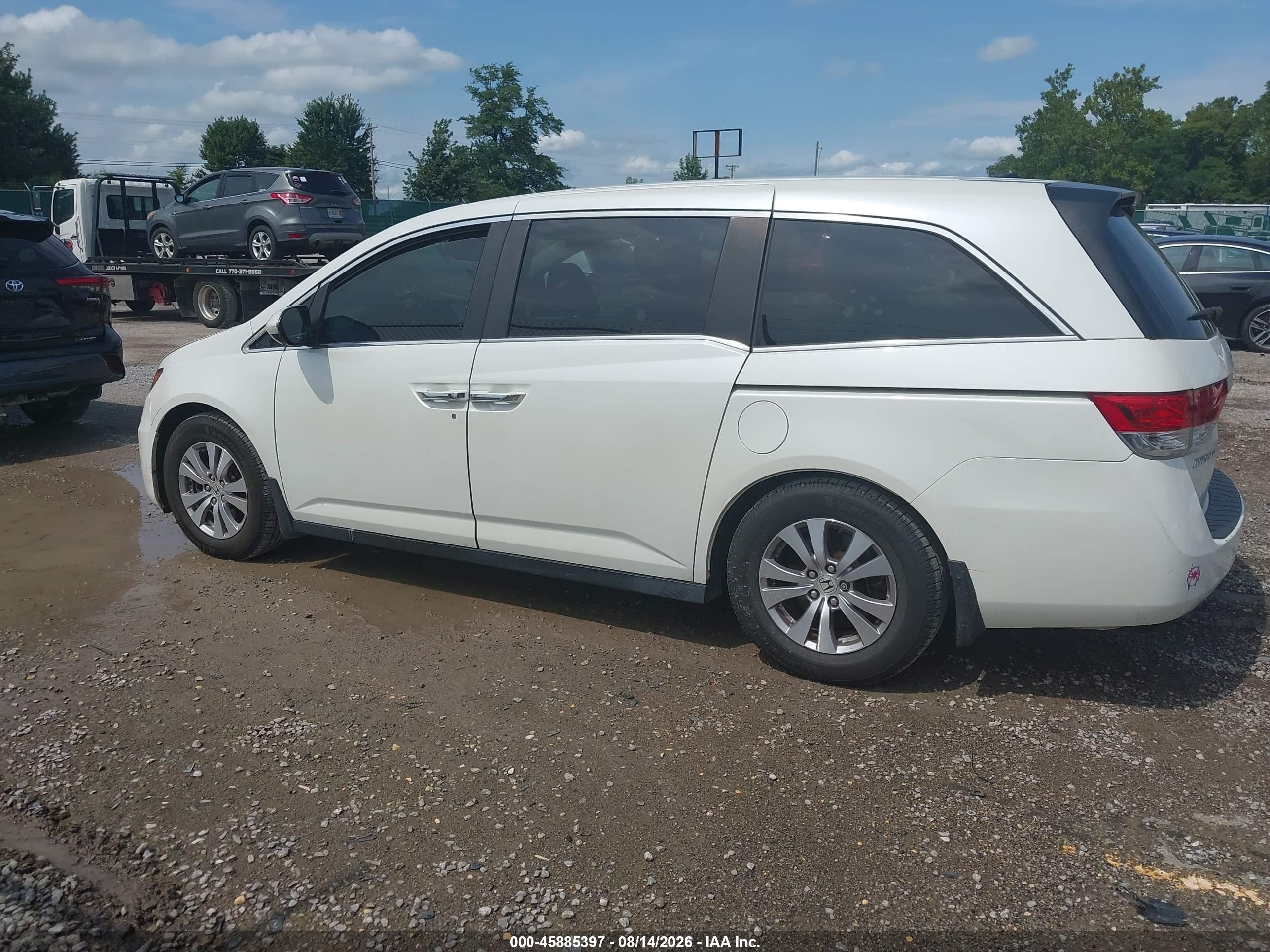 2014 Honda Odyssey Ex-l White vin: 5FNRL5H67EB088932