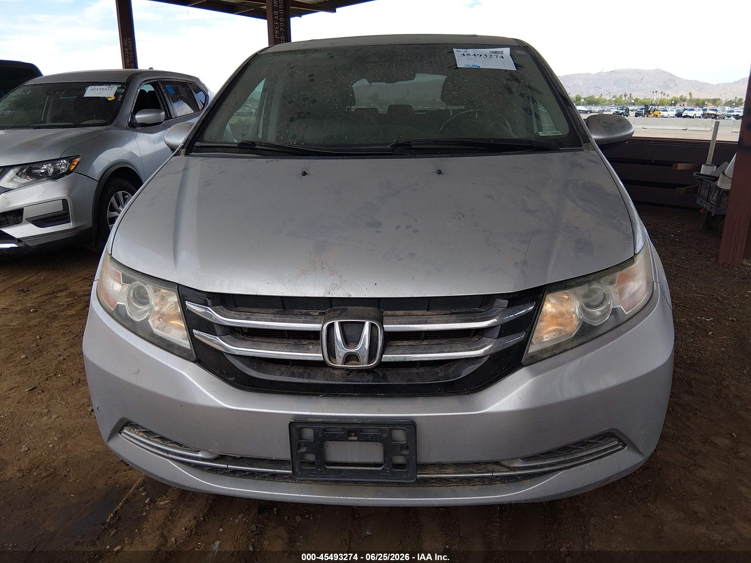 2014 Honda Odyssey Ex-l Silver vin: 5FNRL5H67EB099722