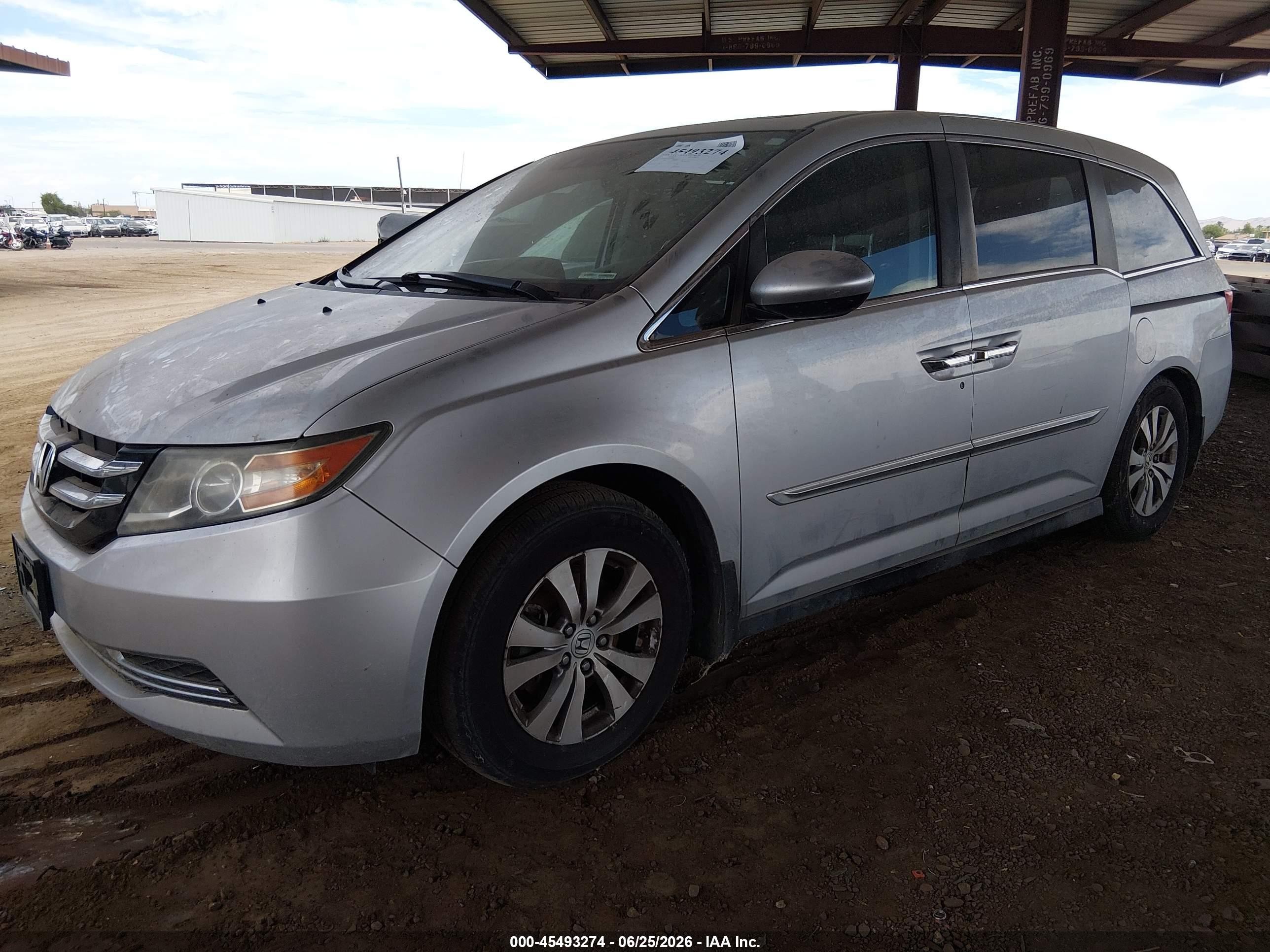 2014 Honda Odyssey Ex-l Silver vin: 5FNRL5H67EB099722
