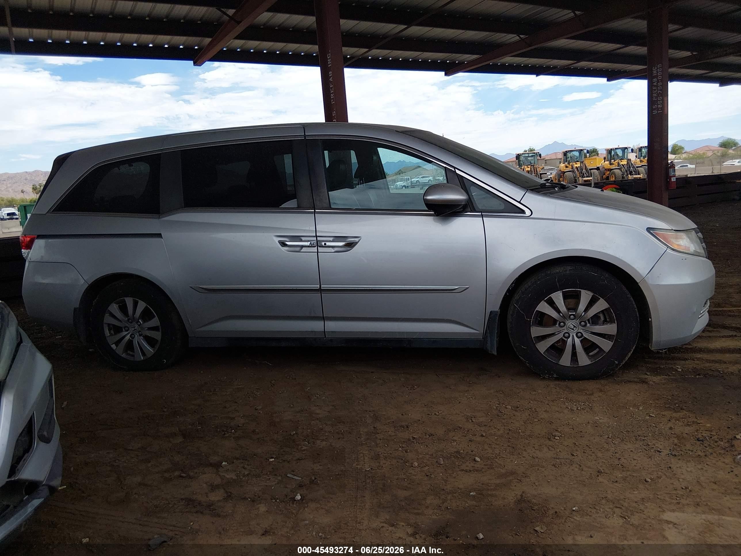 2014 Honda Odyssey Ex-l Silver vin: 5FNRL5H67EB099722