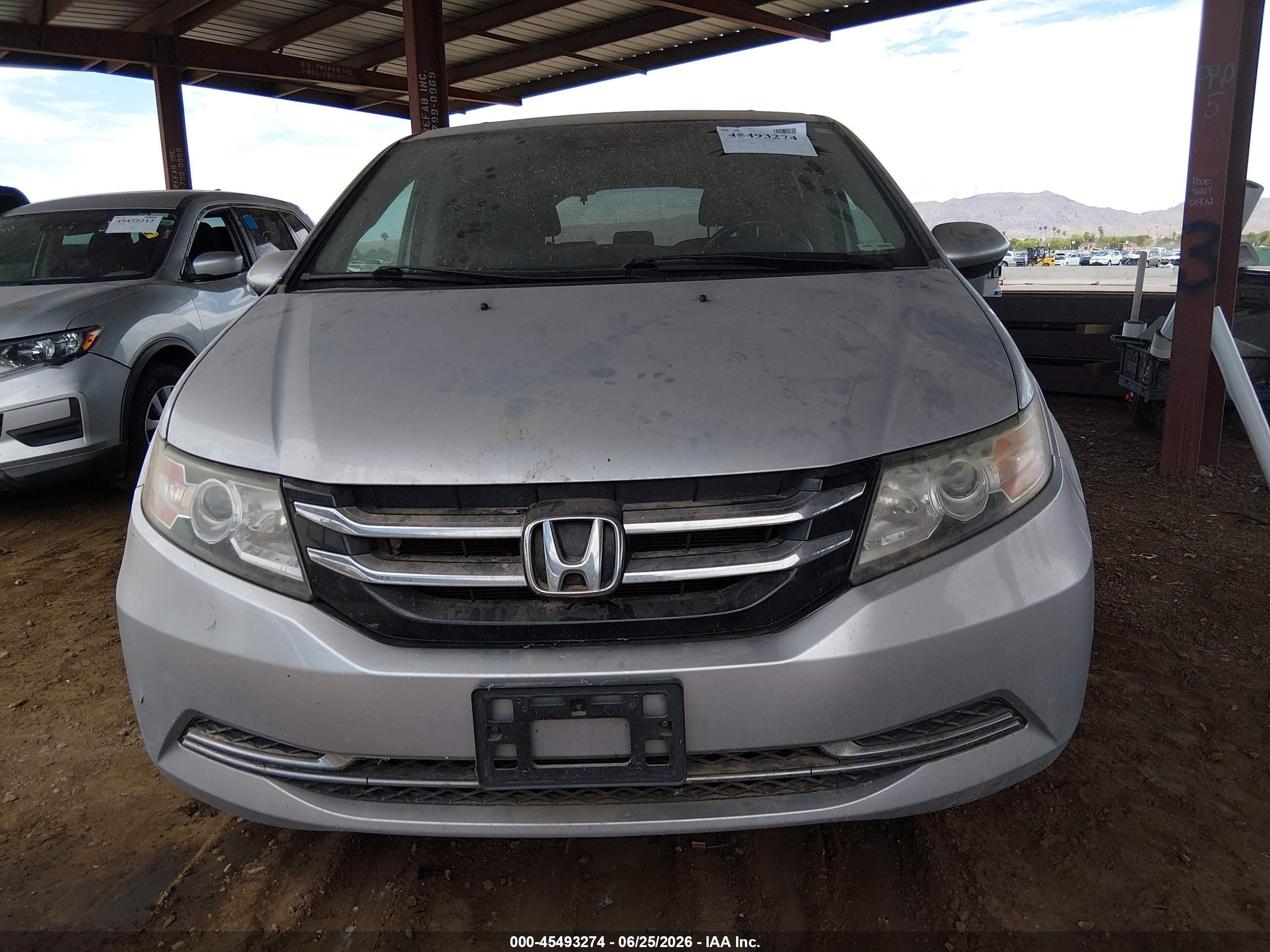 2014 Honda Odyssey Ex-l Silver vin: 5FNRL5H67EB099722