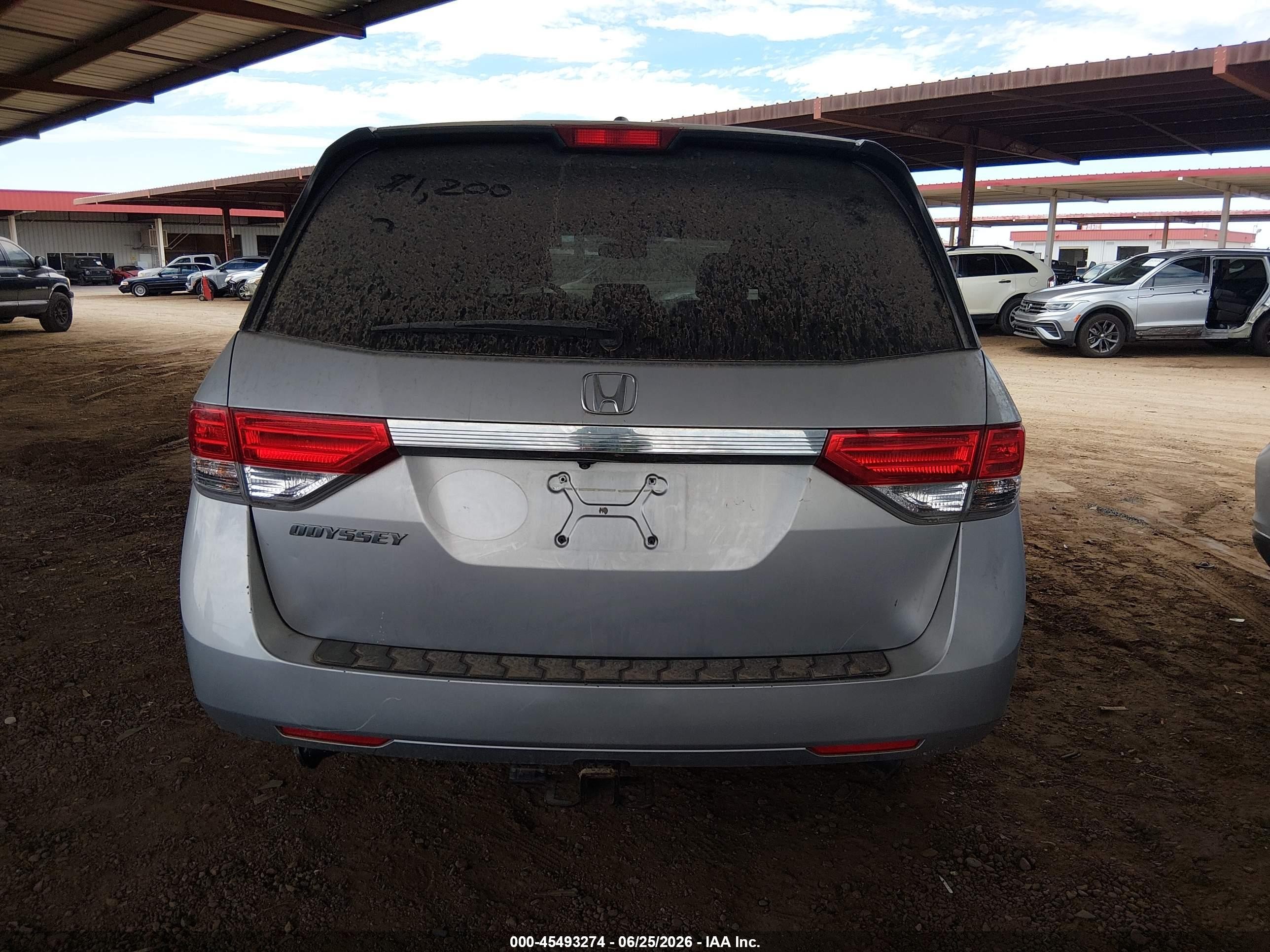 2014 Honda Odyssey Ex-l Silver vin: 5FNRL5H67EB099722