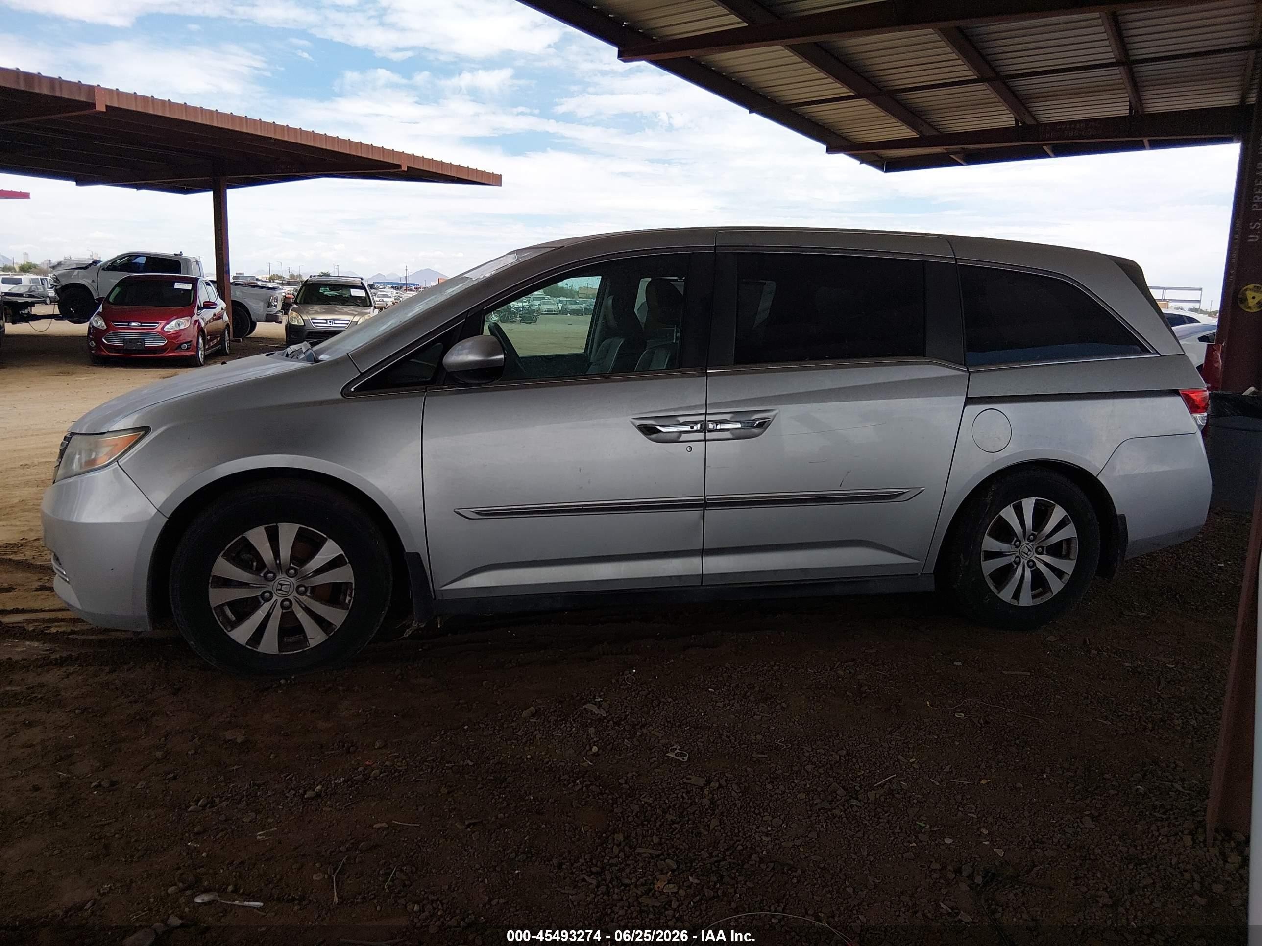 2014 Honda Odyssey Ex-l Silver vin: 5FNRL5H67EB099722