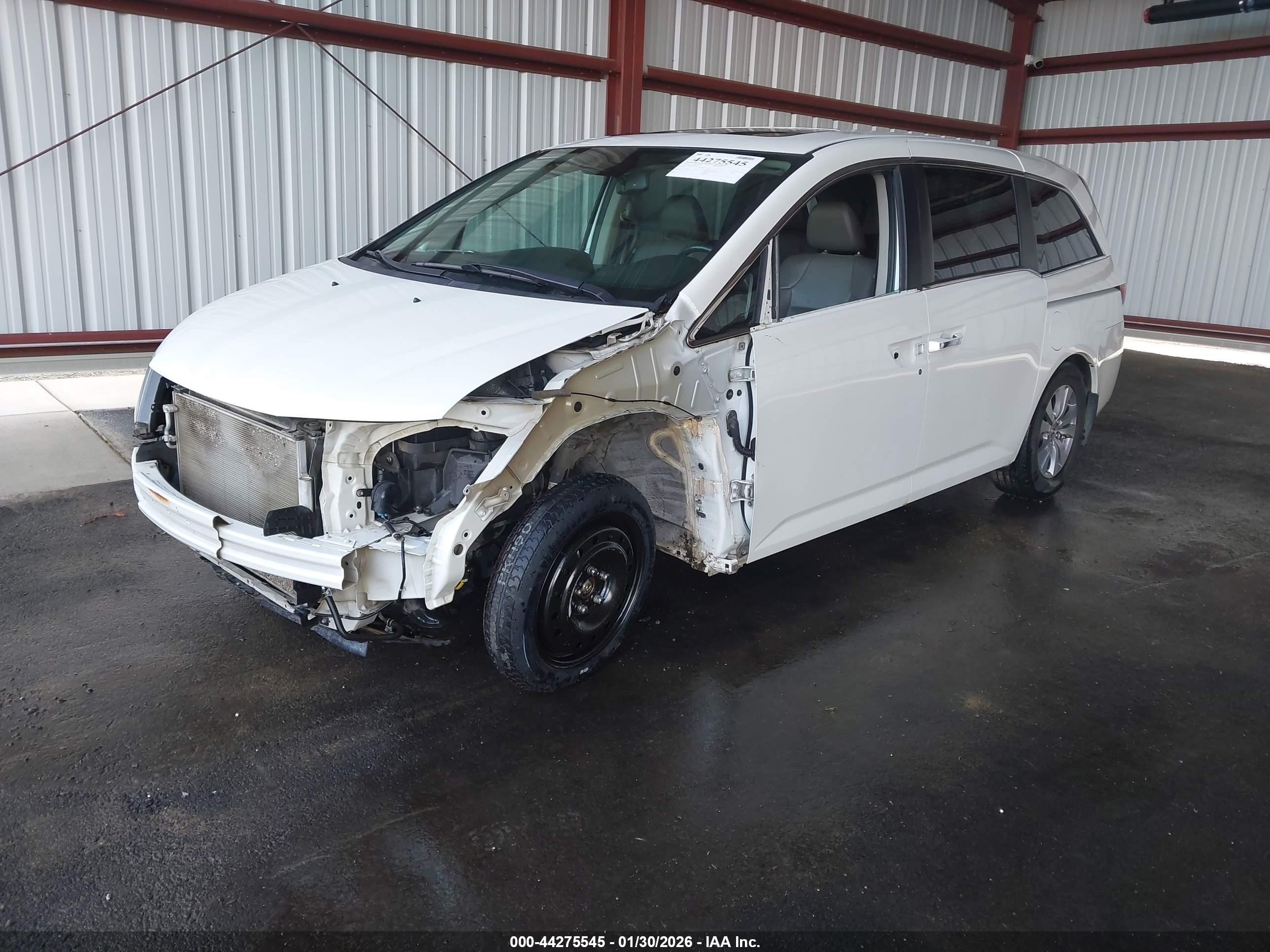 2014 Honda Odyssey Ex-l White vin: 5FNRL5H67EB121671