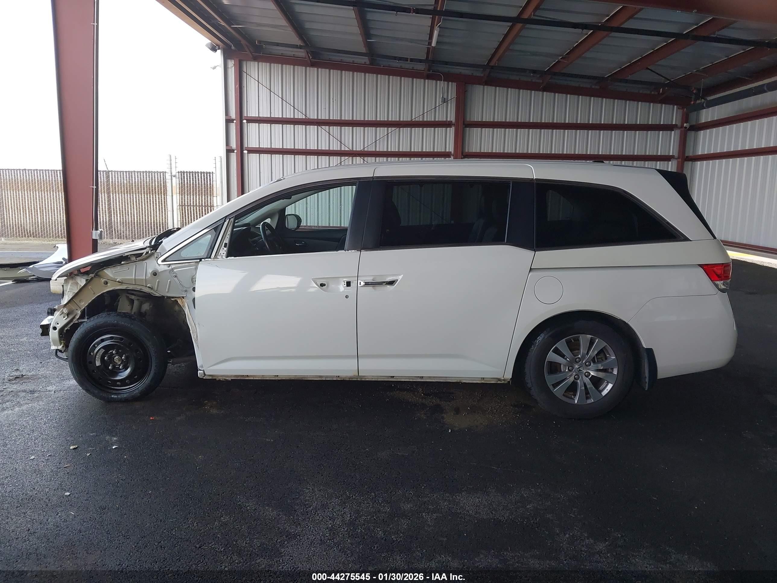 2014 Honda Odyssey Ex-l White vin: 5FNRL5H67EB121671