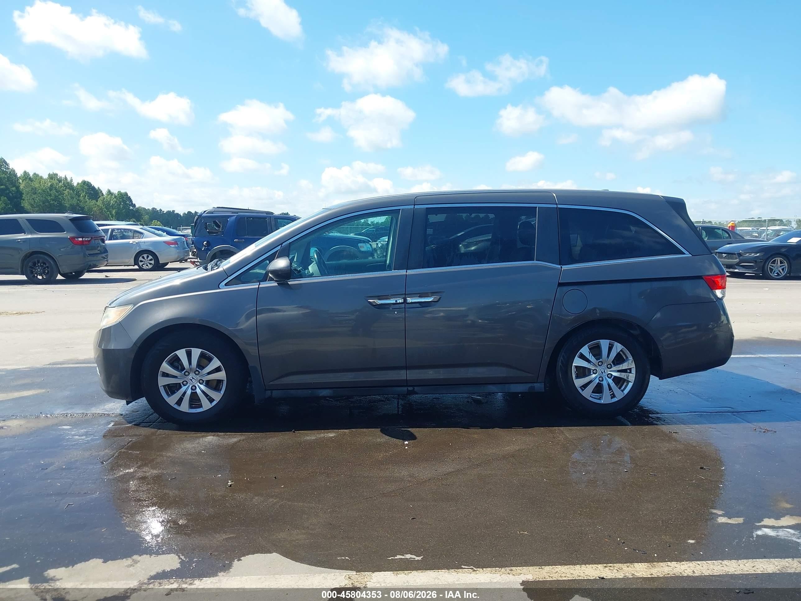 2014 Honda Odyssey Ex-l Gray vin: 5FNRL5H67EB127941