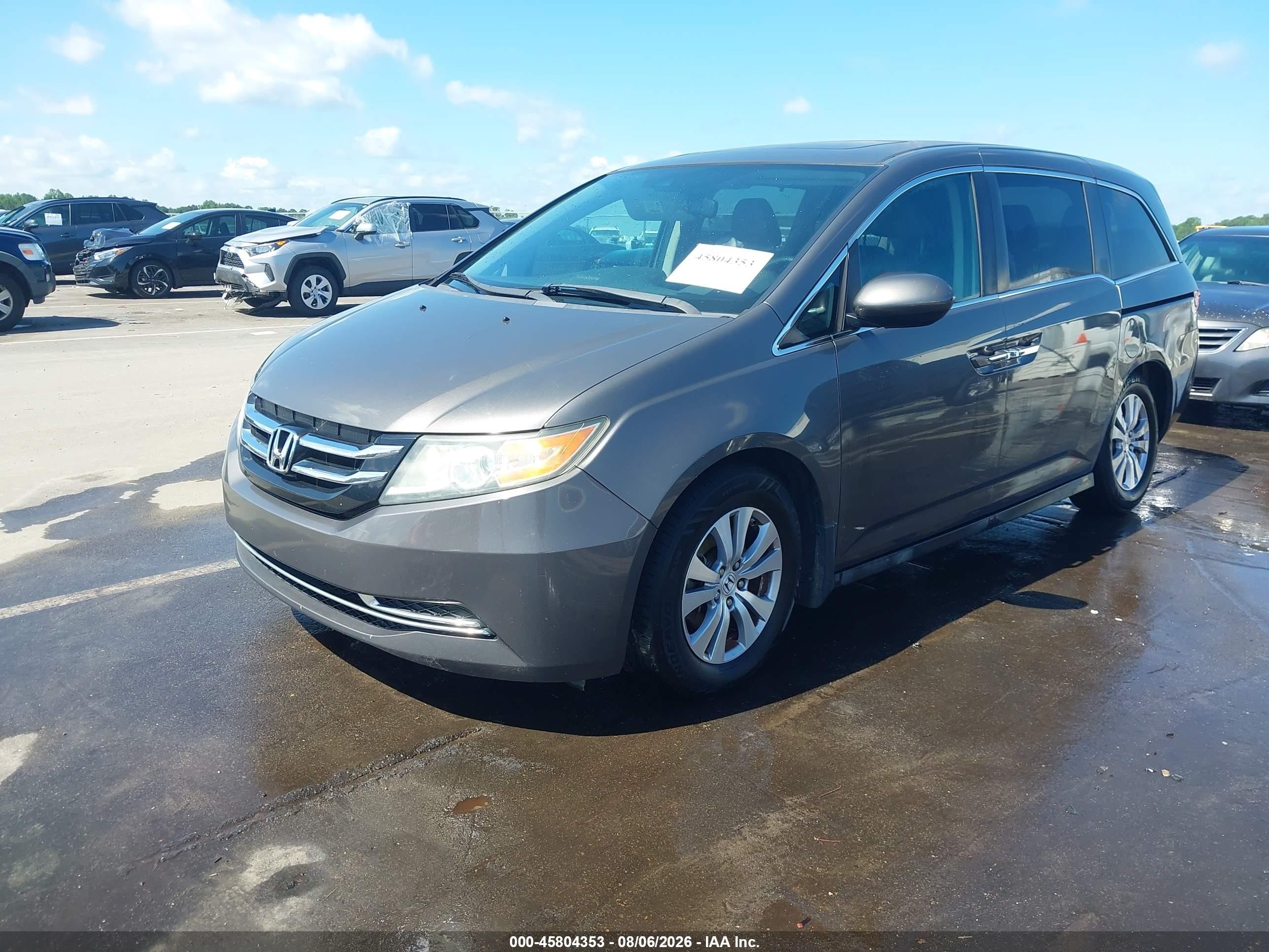 2014 Honda Odyssey Ex-l Gray vin: 5FNRL5H67EB127941
