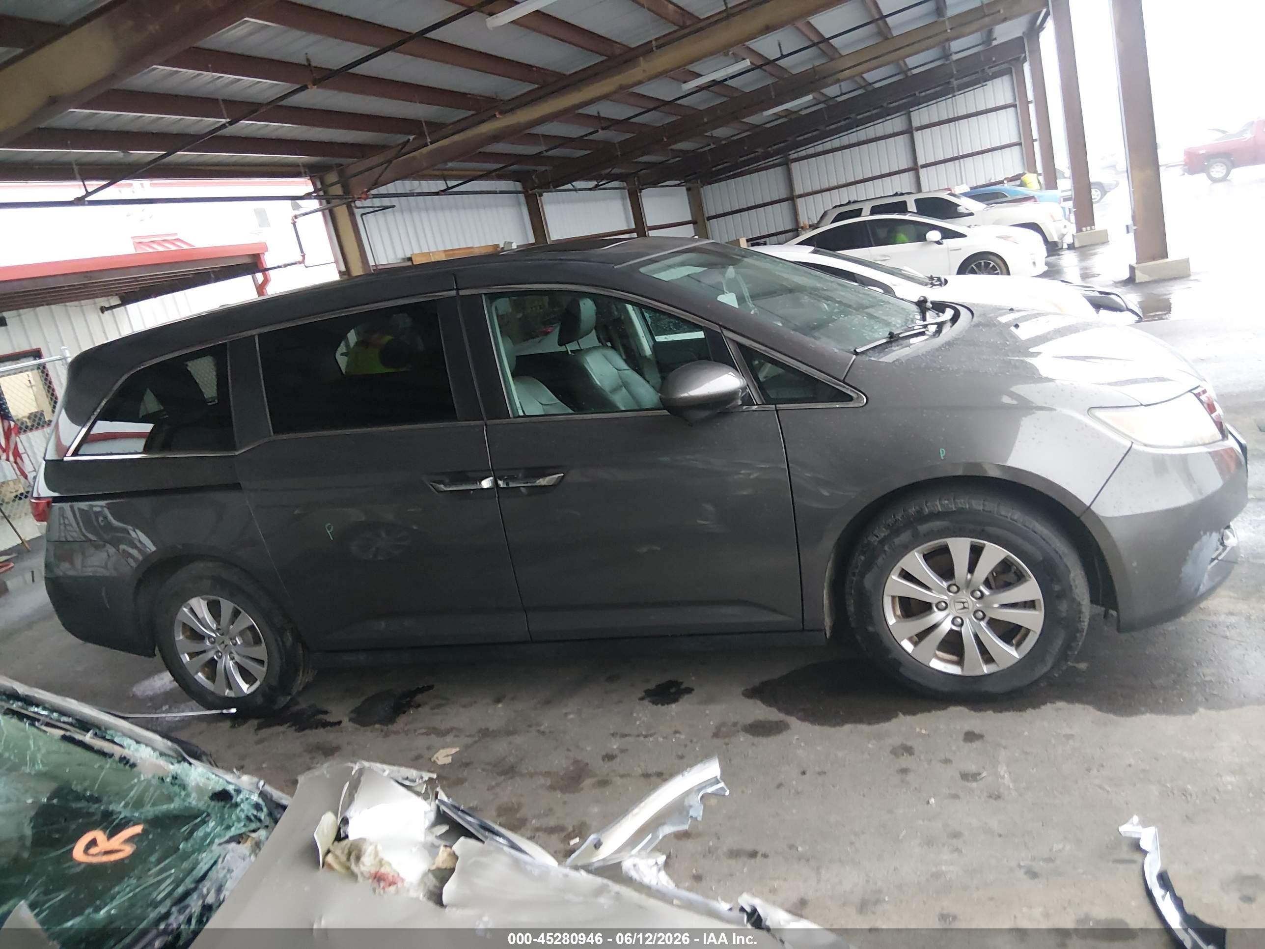 2015 Honda Odyssey Ex-l Gray vin: 5FNRL5H67FB003444